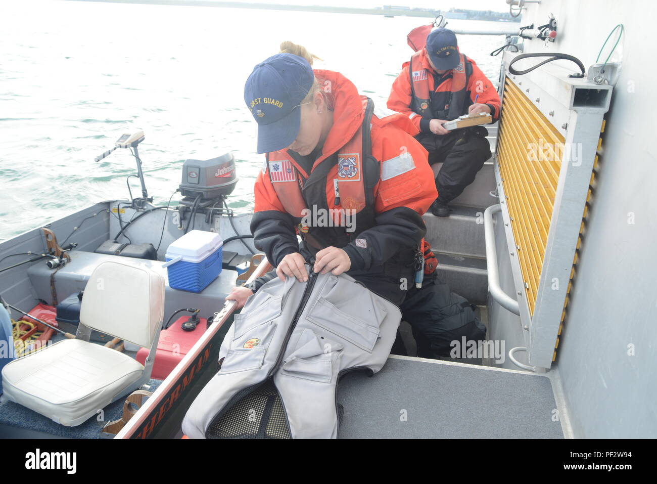 U.S. Coast Guard boarding team members from Coast Guard Station