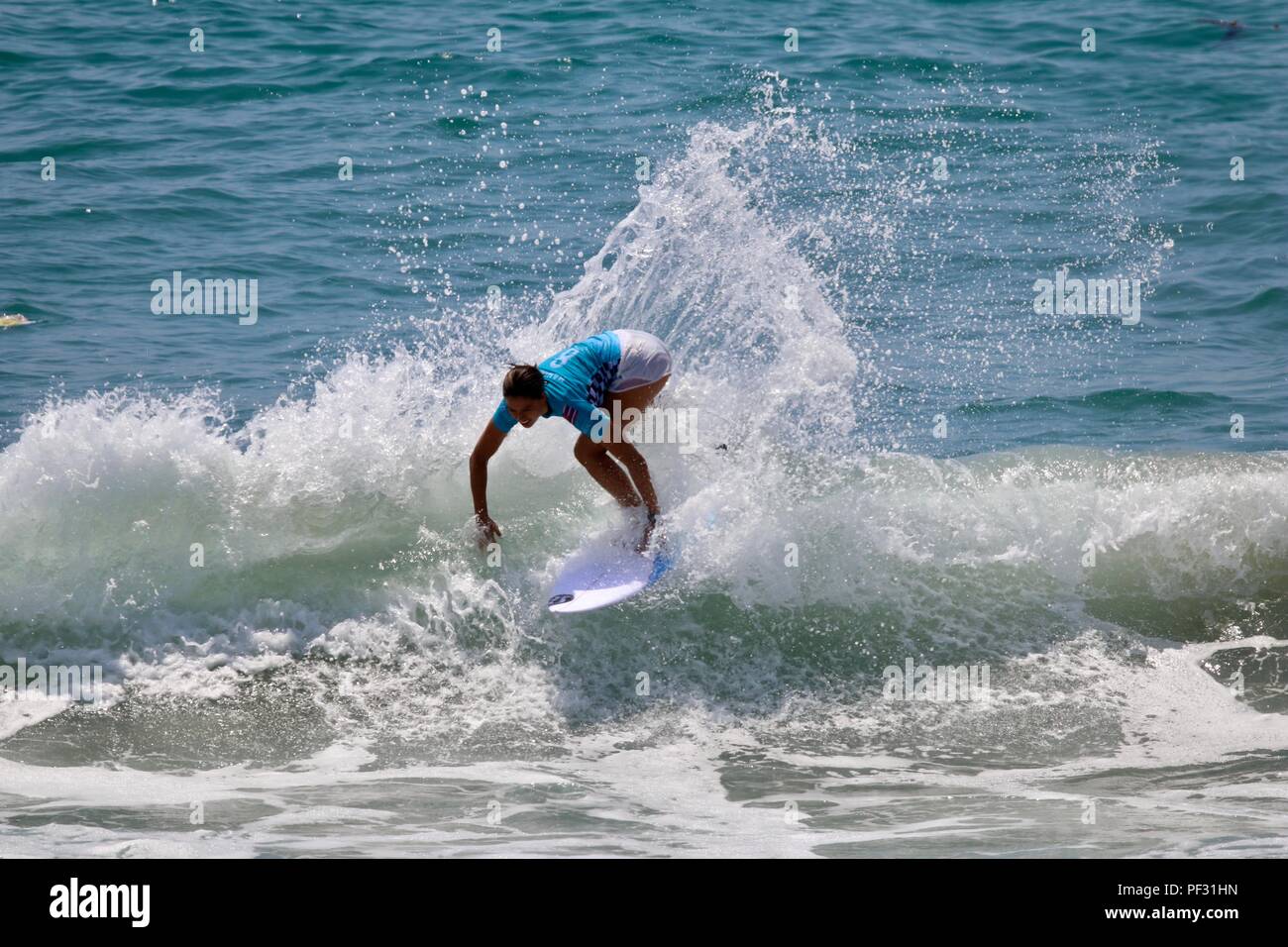 Malia Manuel competing in the US Open of Surfing 2018 Stock Photo - Alamy