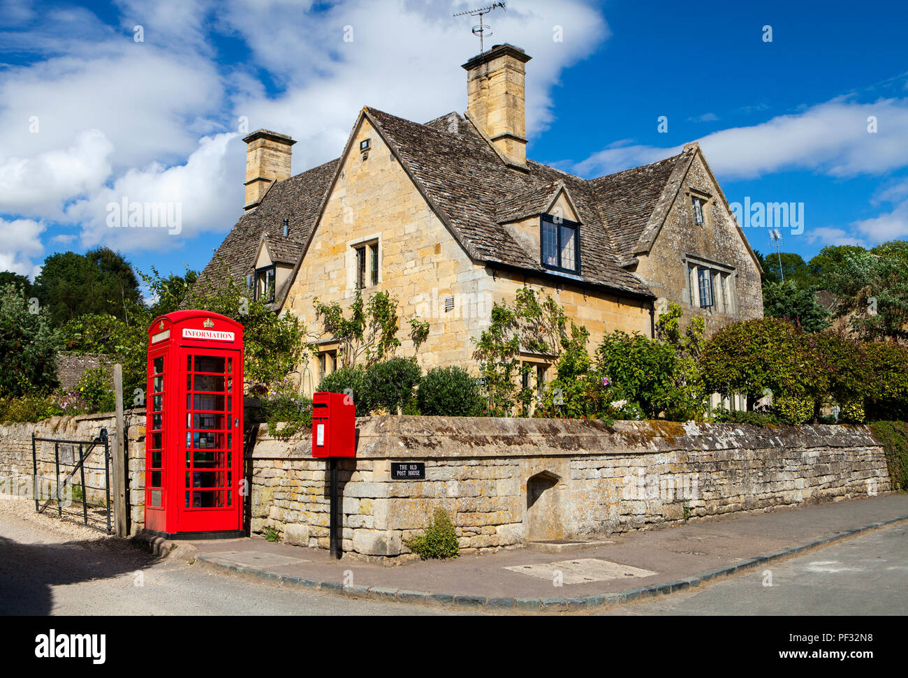 Stanton, UK - 8th August 2018: Stanton is a village in the Cotswold district of Gloucestershire and is built almost completely of Cotswold stone, Stock Photo