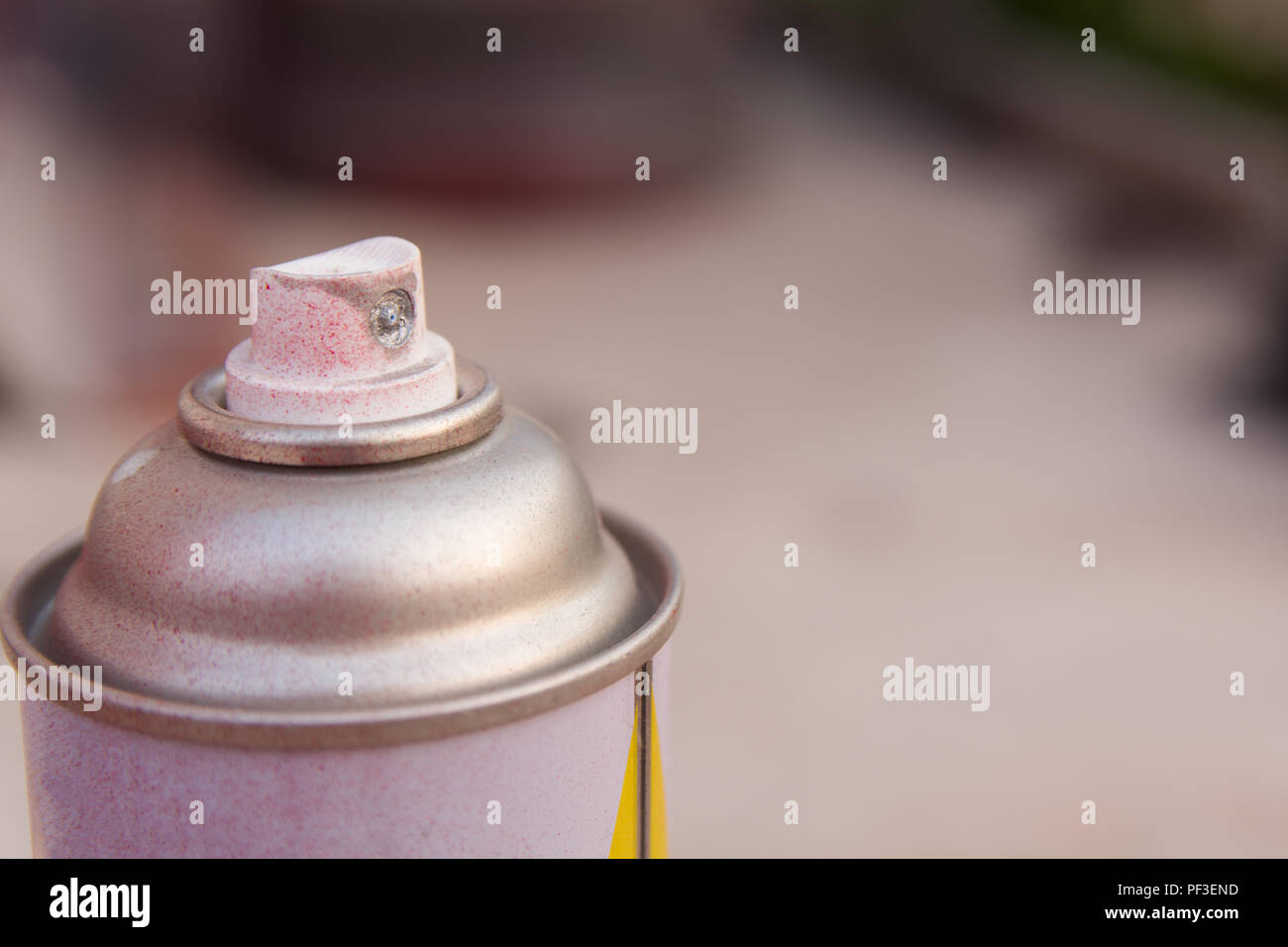 close up head aluminum spray paint can. with copy space Stock Photo
