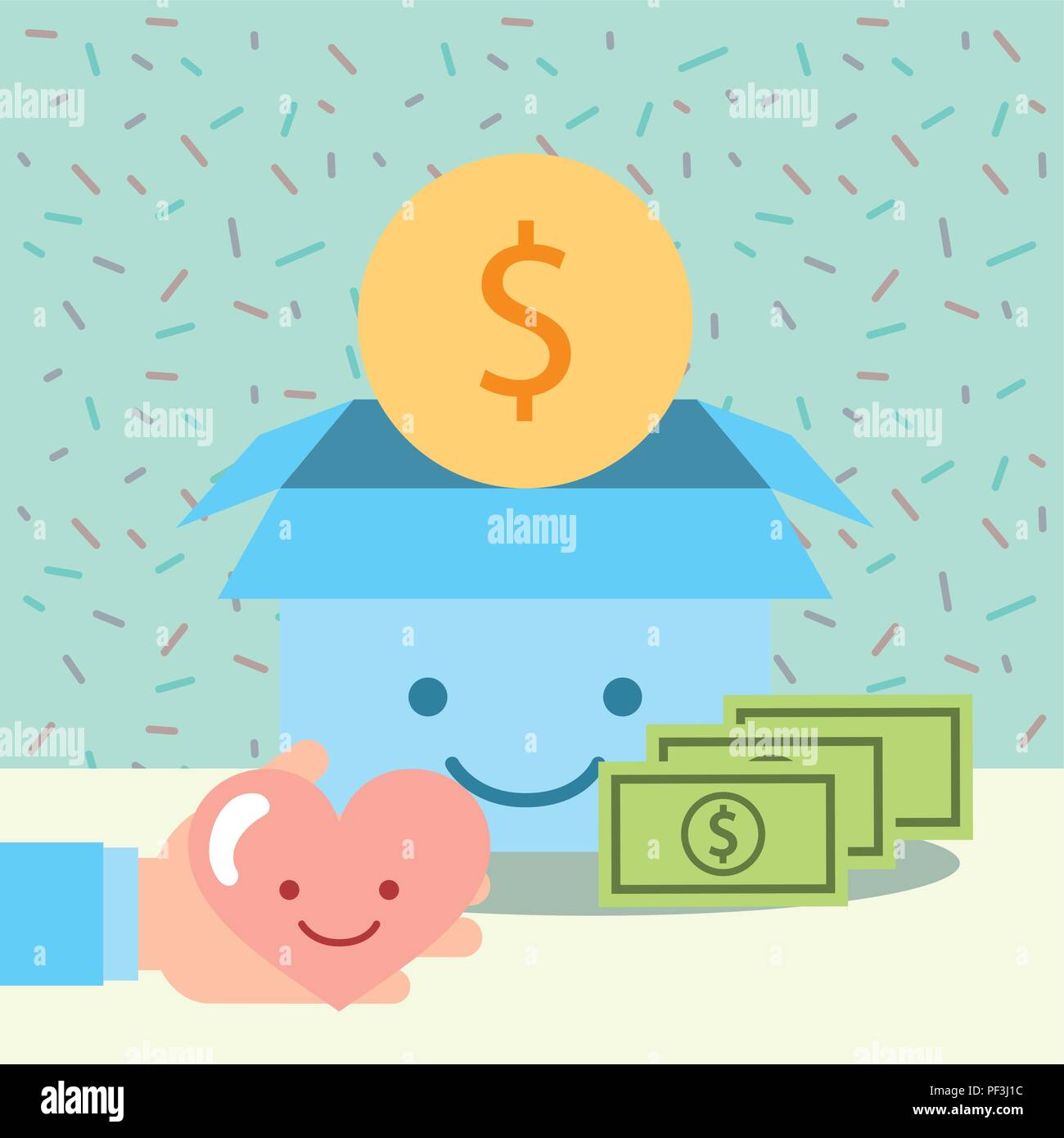 Blood Money Stock Vector Images Alamy - hand with heart and kawaii box money donate charity stock vector
