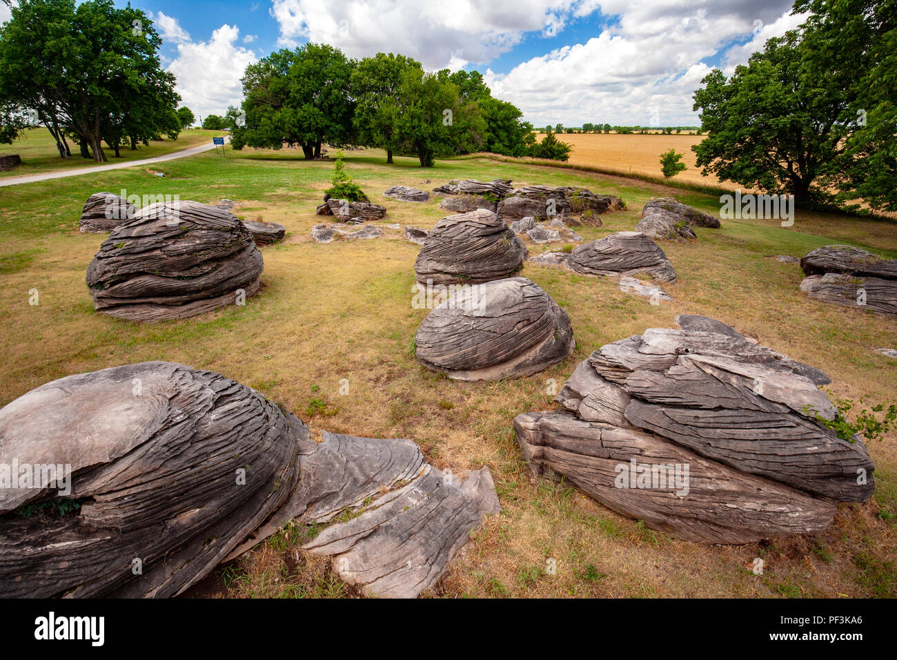 Rock City a geological wonder near Minneapolis, Kansas, USA Stock Photo