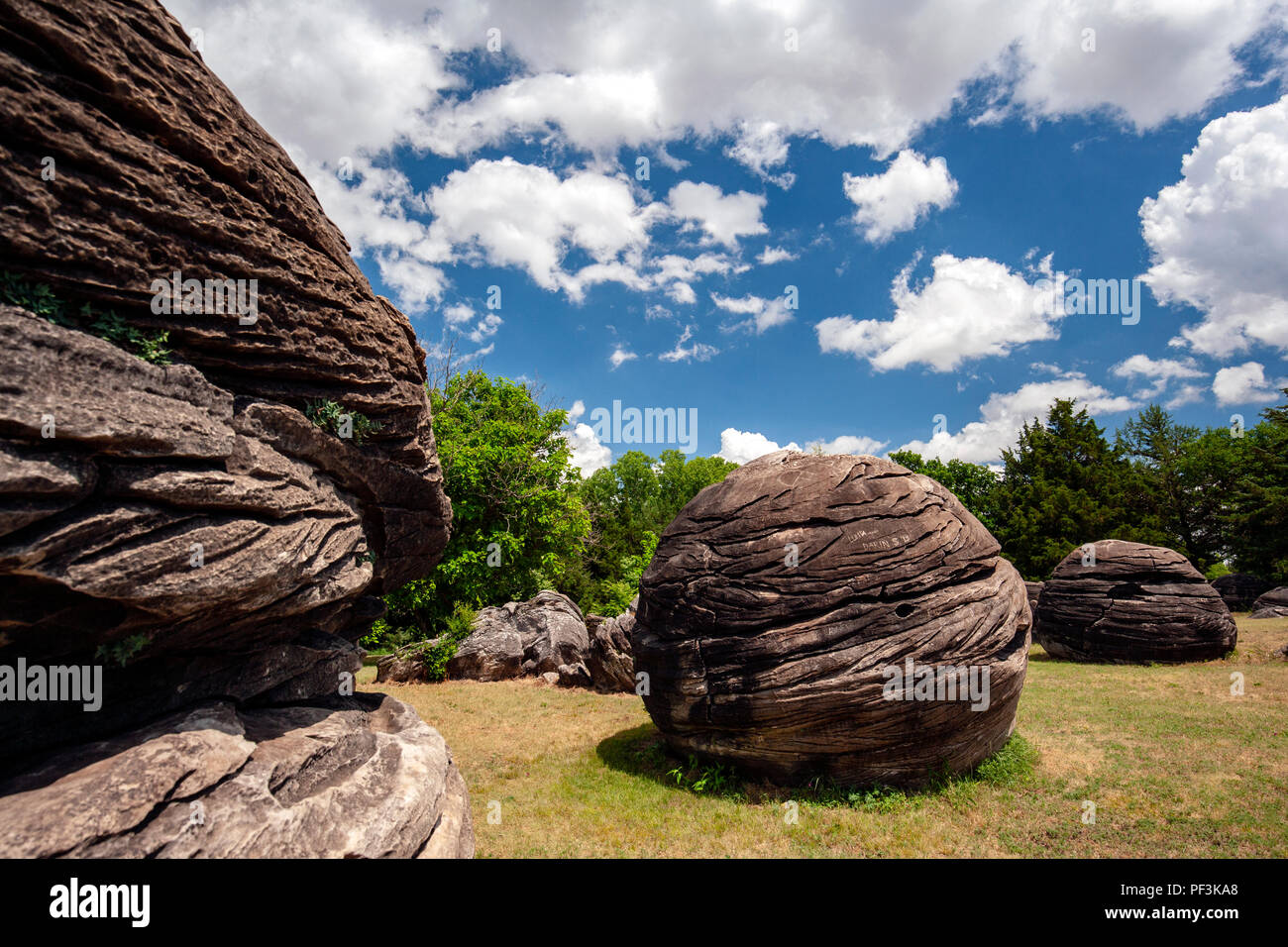 Rock City a geological wonder near Minneapolis, Kansas, USA Stock Photo