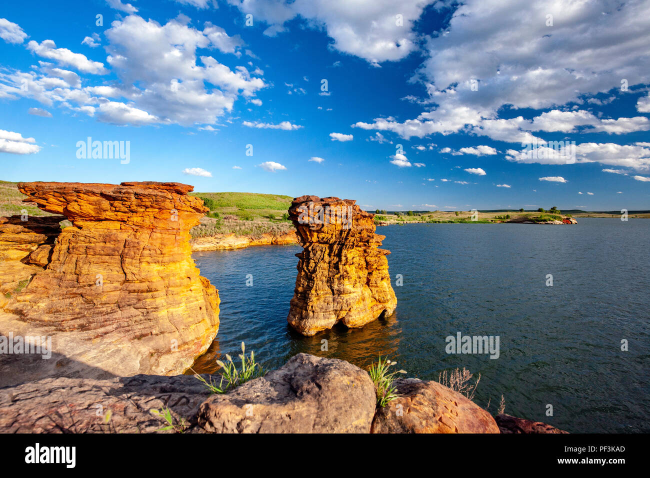 Dakota Sandstone Pillars at Rock Town Natural Area Lucas Park, Wilson