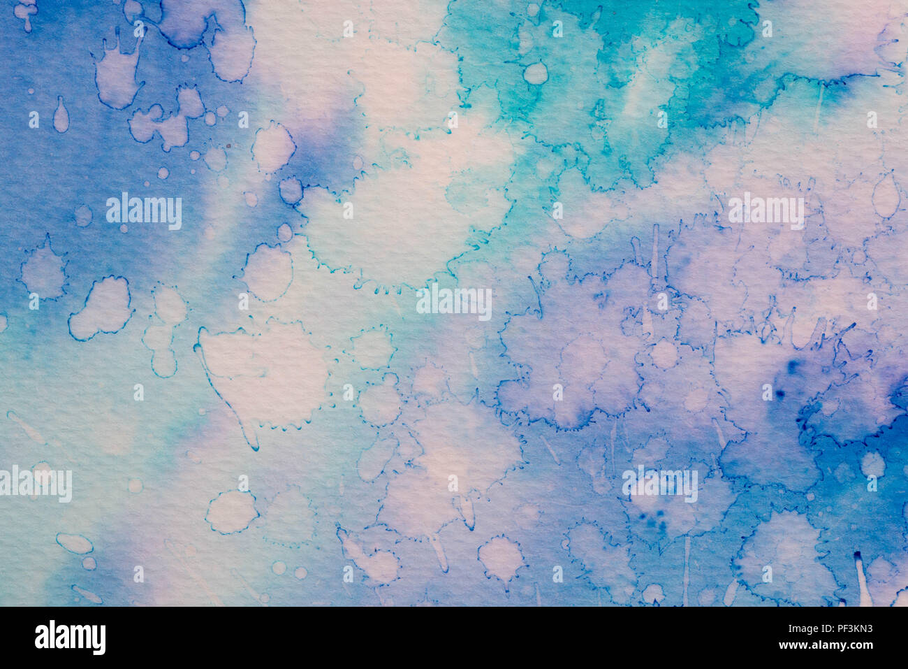 Blue Color Watercolor Ink Painted On Paper Background Texture Stock Photo Alamy