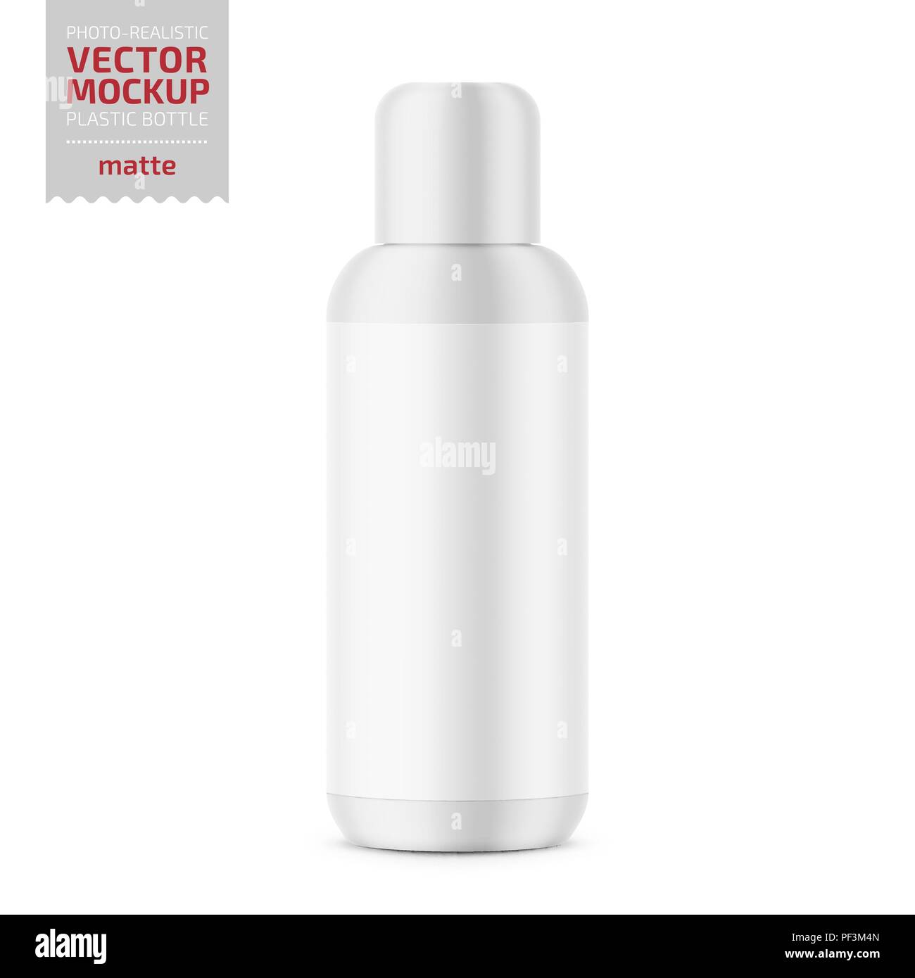 Download White Matte Plastic Cosmetic Bottle With Label 200 Ml Cosmo Round Style For Lotion Body Milk Shampoo Etc Photorealistic Packaging Mockup Stock Vector Image Art Alamy