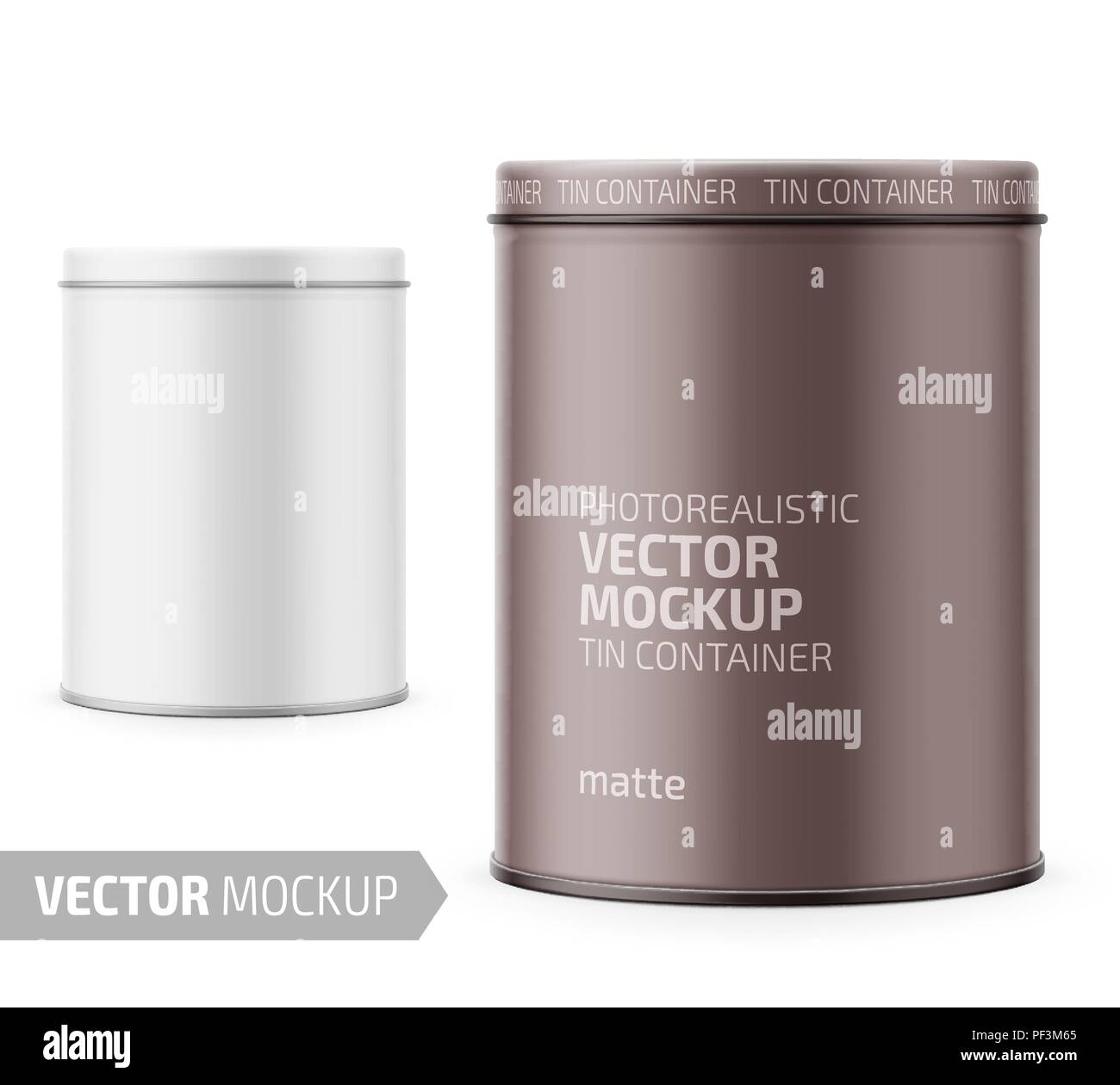 White yogurt pot template with sample design. Stock Vector