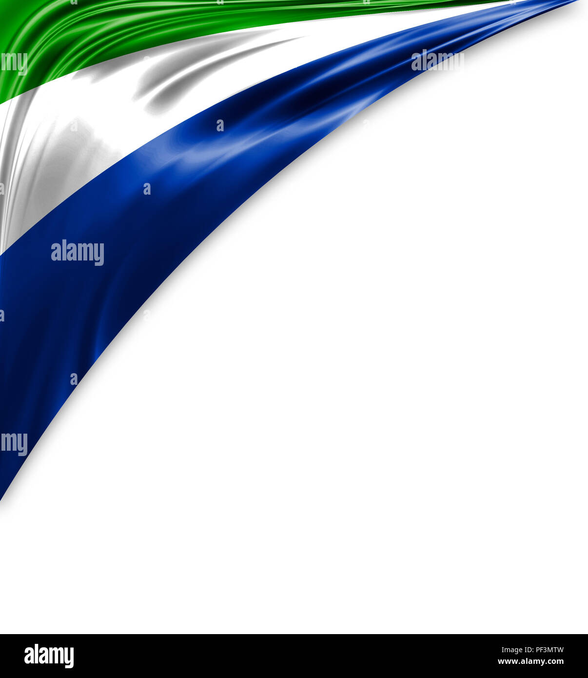 Sierra Leone flag of silk with copyspace for your text or images and white  background Stock Photo - Alamy