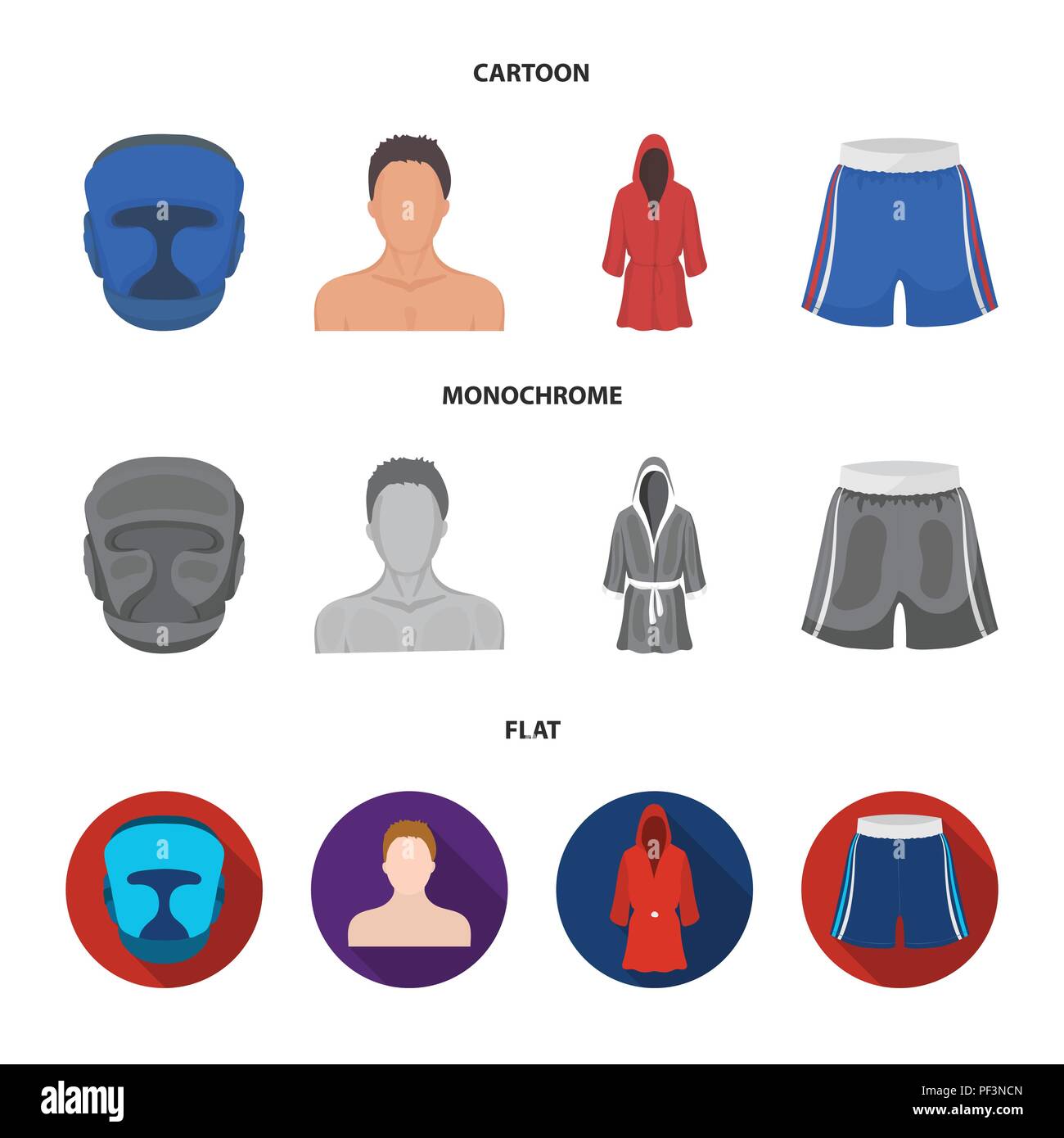 Boxing, sport, mask, helmet .Boxing set collection icons in cartoon ...