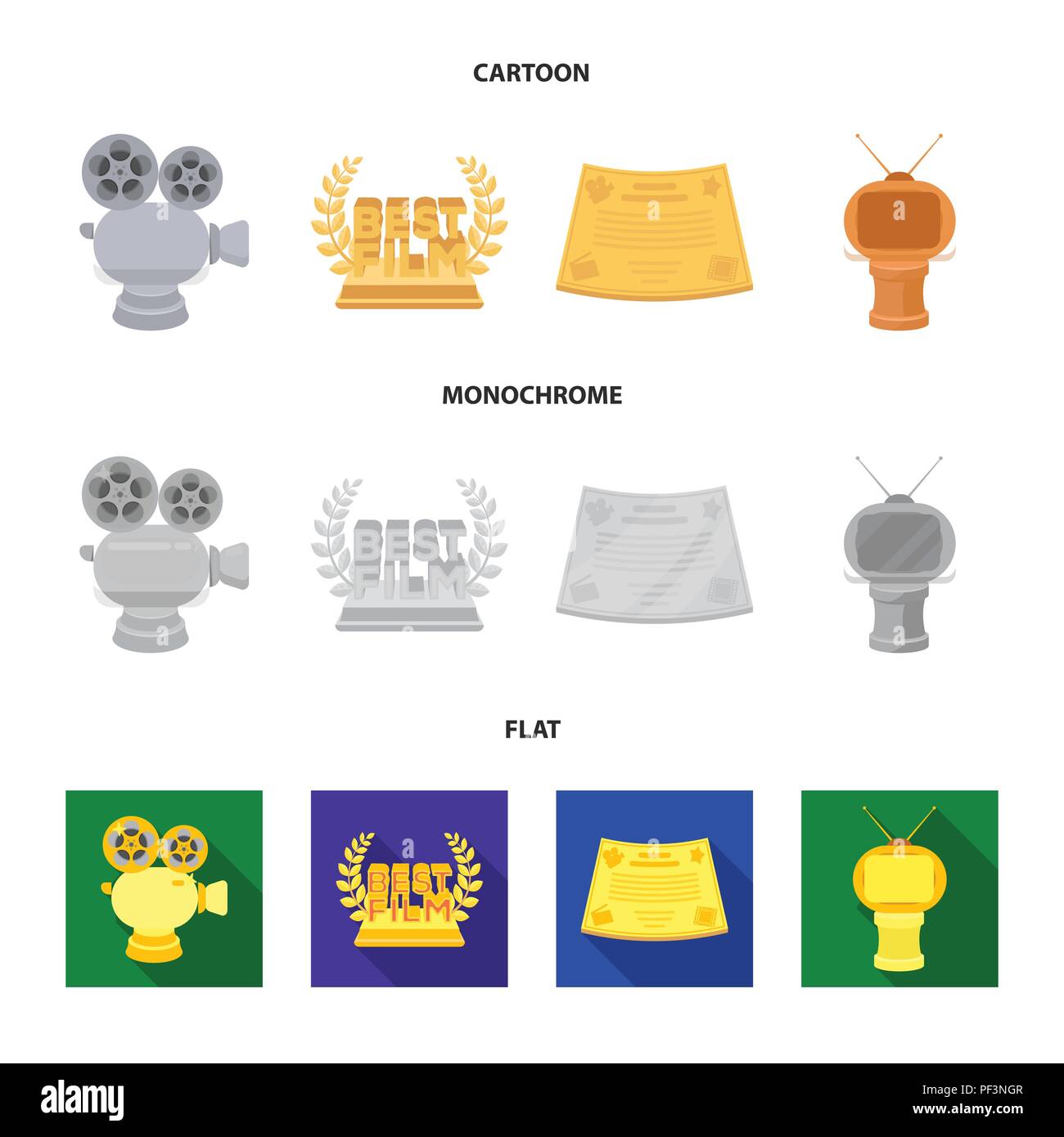 Different types of film Cut Out Stock Images & Pictures - Alamy