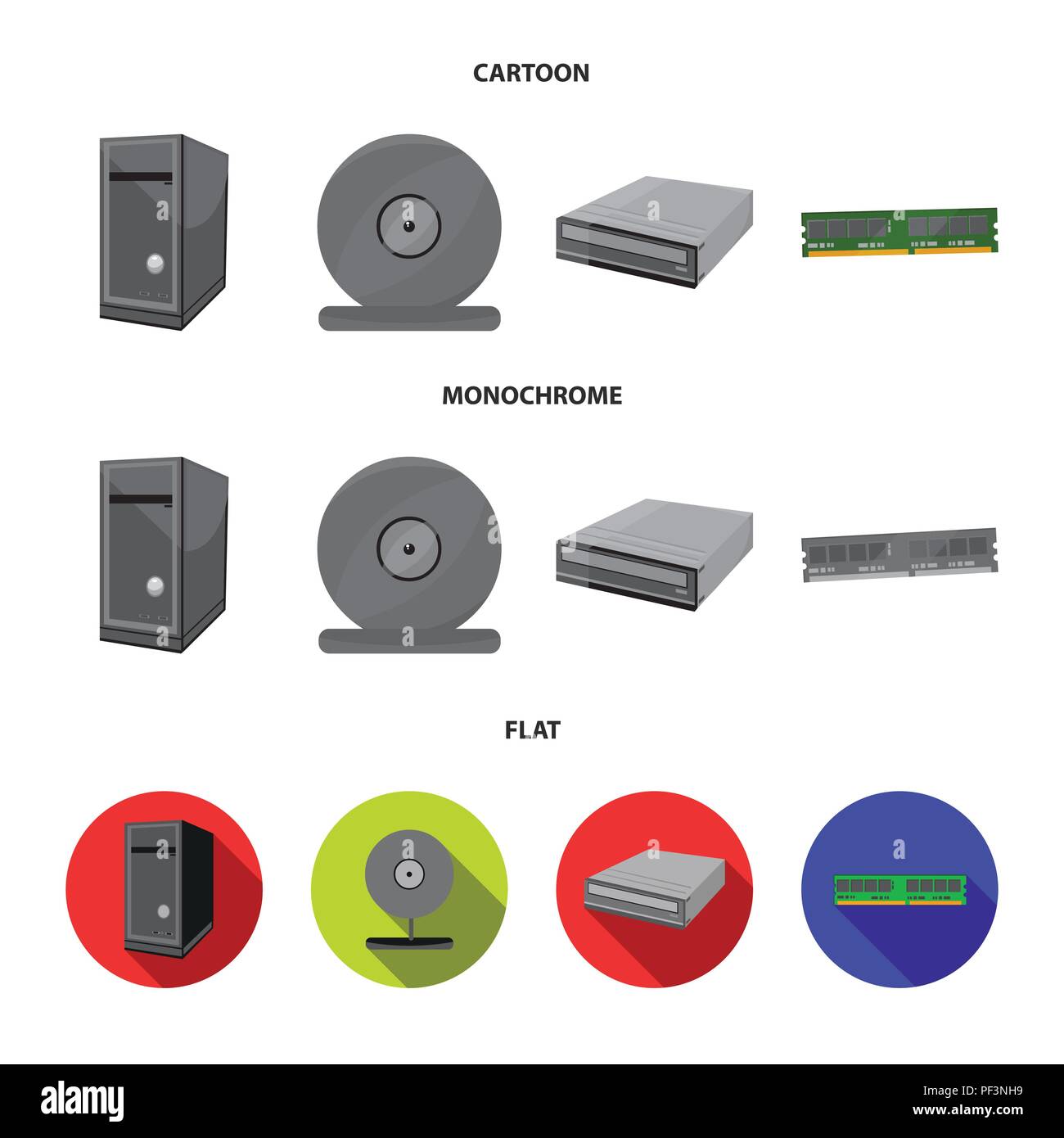 System unit, memory card and other equipment. Personal computer set ...