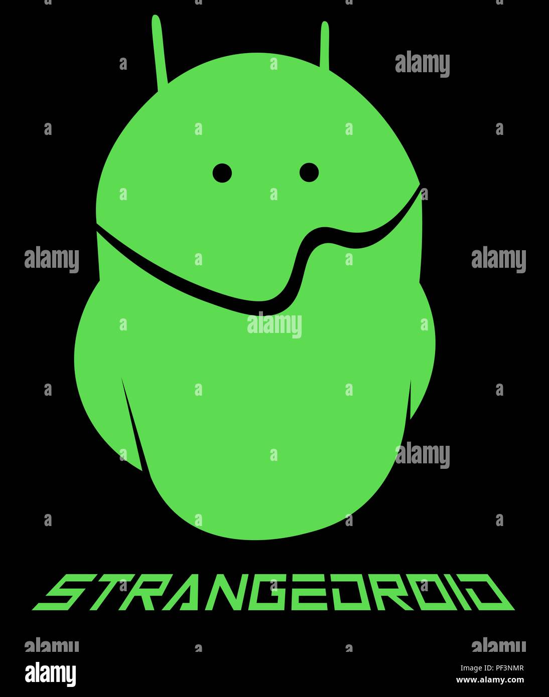emoticon android, strange android minimalism creative logo Stock Vector