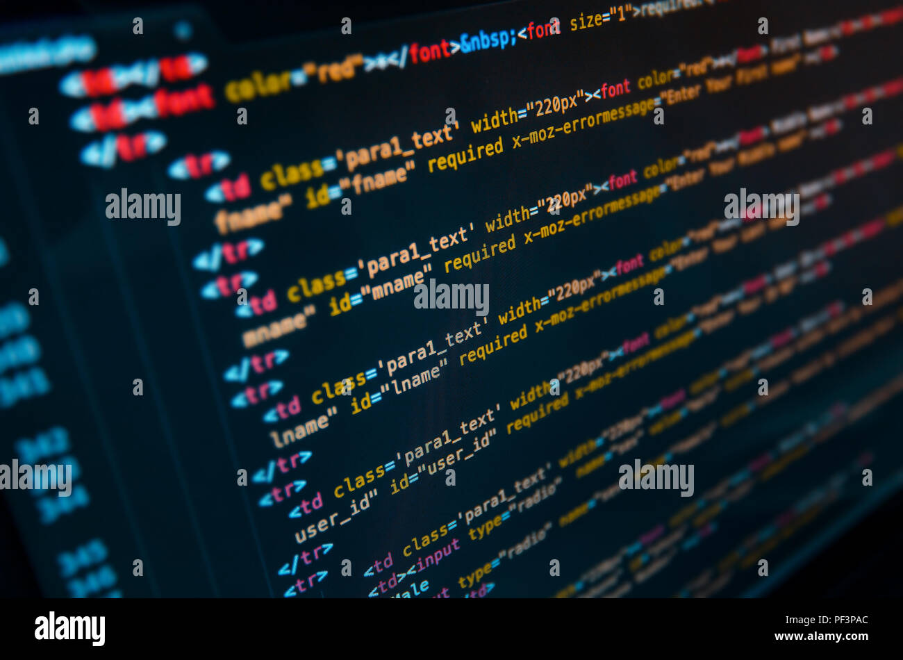 Desktop Source Code Technology Background Developer Stock Photo