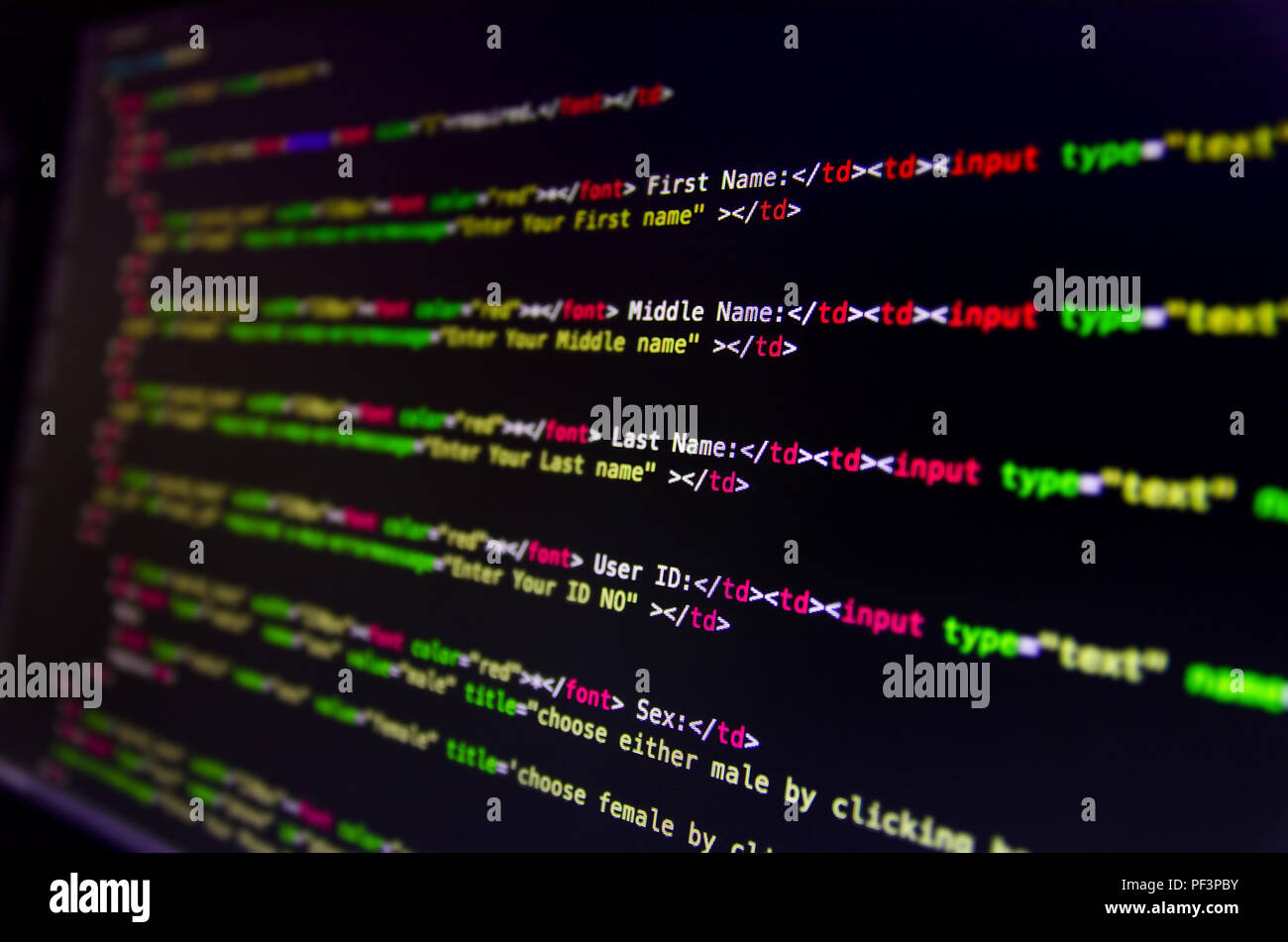 Desktop source code and technology background, Developer or programer ...