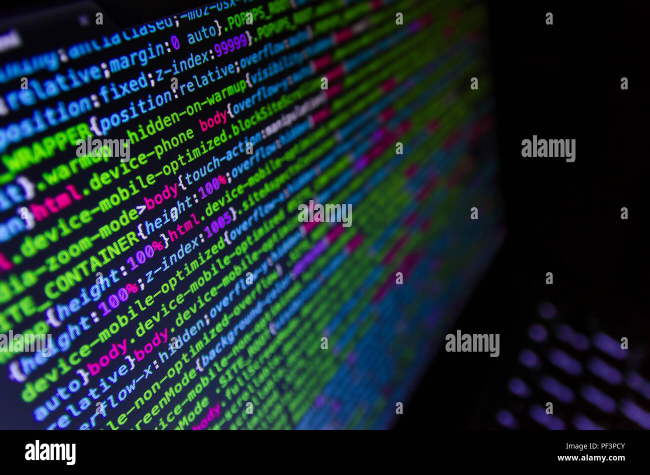 Desktop Source Code And Technology Background, Developer Or Programer With  Coding And Programming, Wallpaper By Computer Language And Source Code,  Computer Virus And Malware Attack. Stock Photo, Picture and Royalty Free  Image.