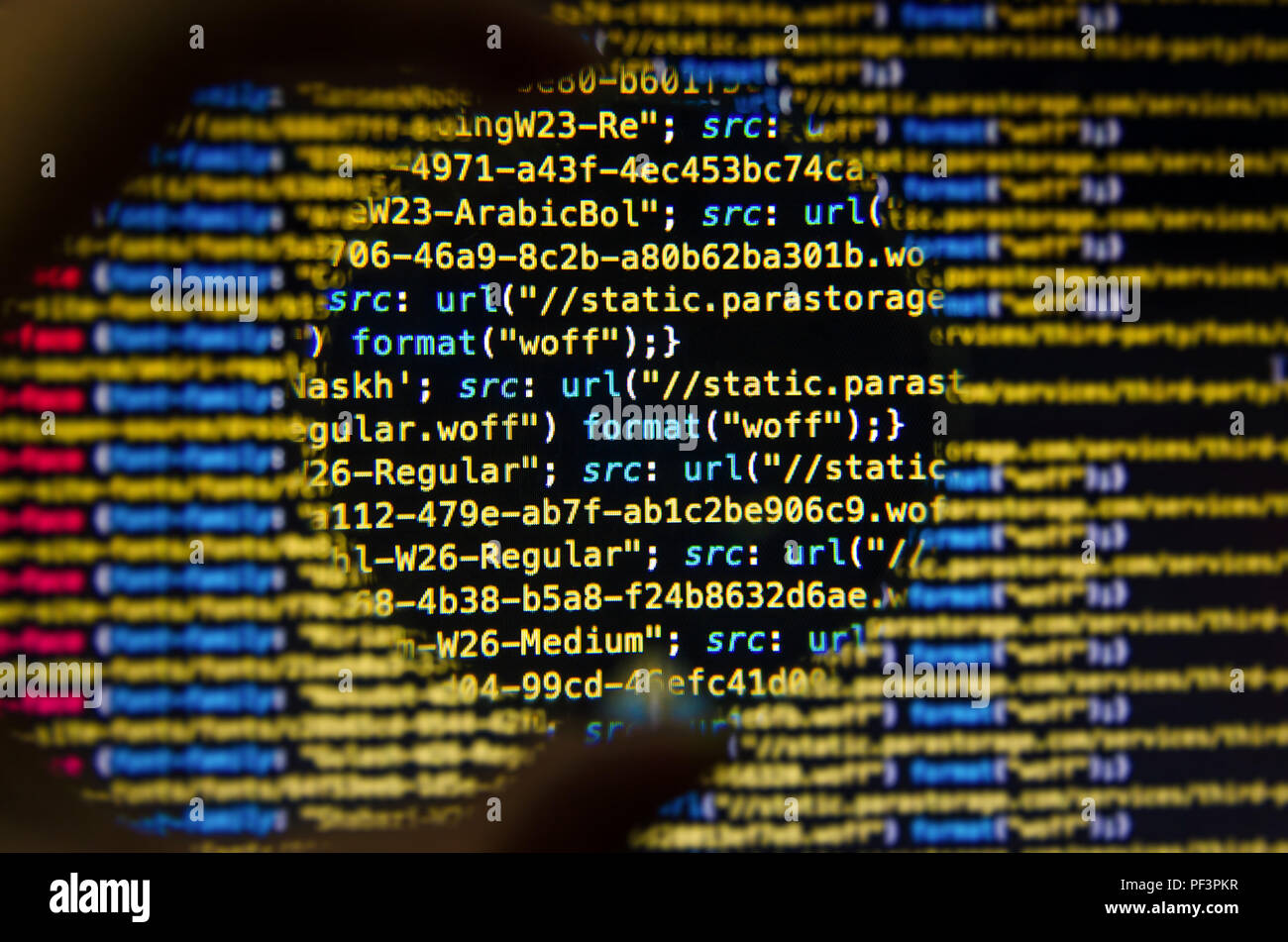 Desktop Source Code And Technology Background, Developer Or Programer With  Coding And Programming, Wallpaper By Computer Language And Source Code,  Computer Virus And Malware Attack. Stock Photo, Picture and Royalty Free  Image.