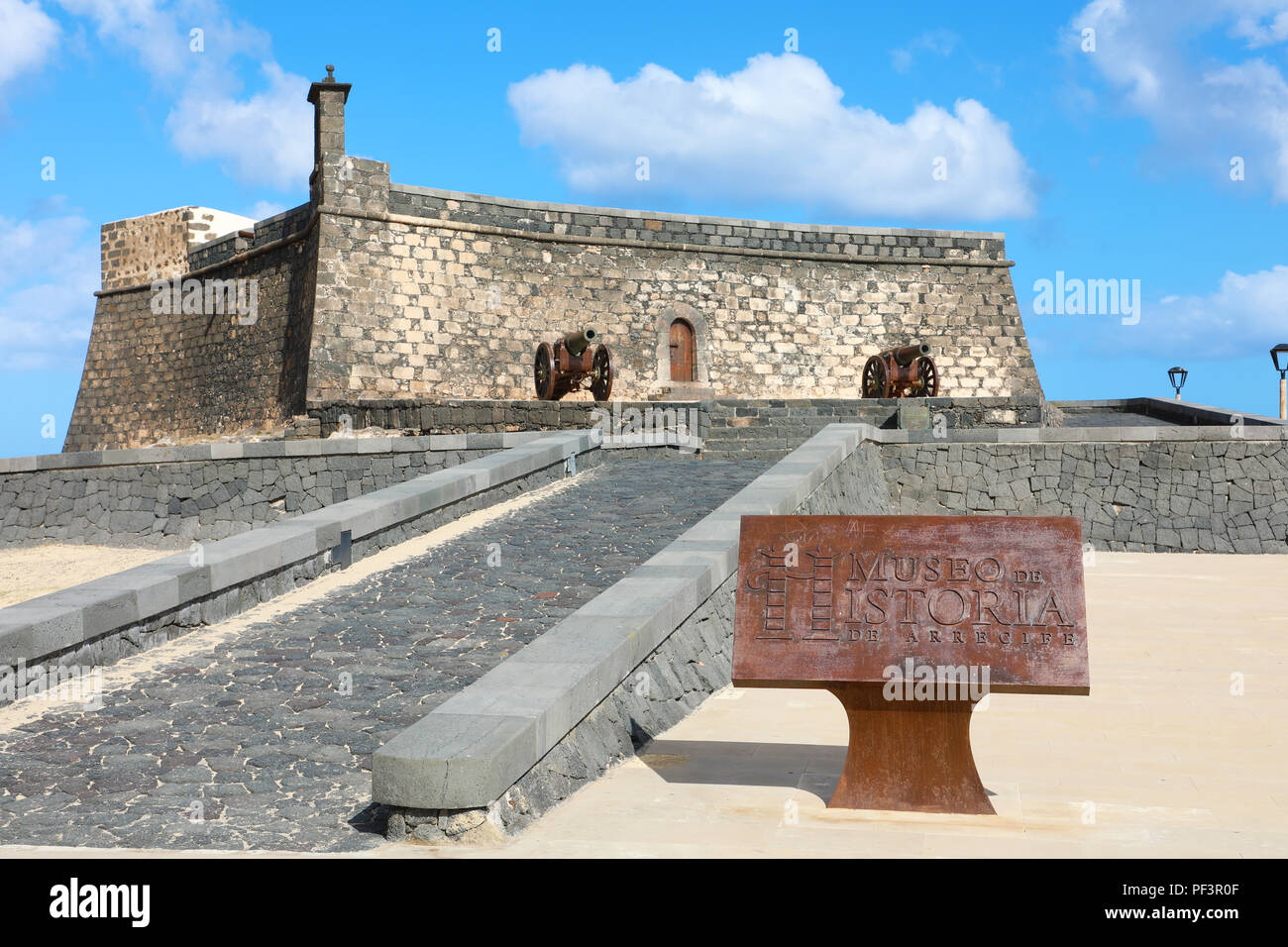 LANZAROTE, SPAIN - APRIL 20, 2018: Castle of Saint Gabriel with Museo de Historia de Arrecife, Lanzarote, Spain Stock Photo