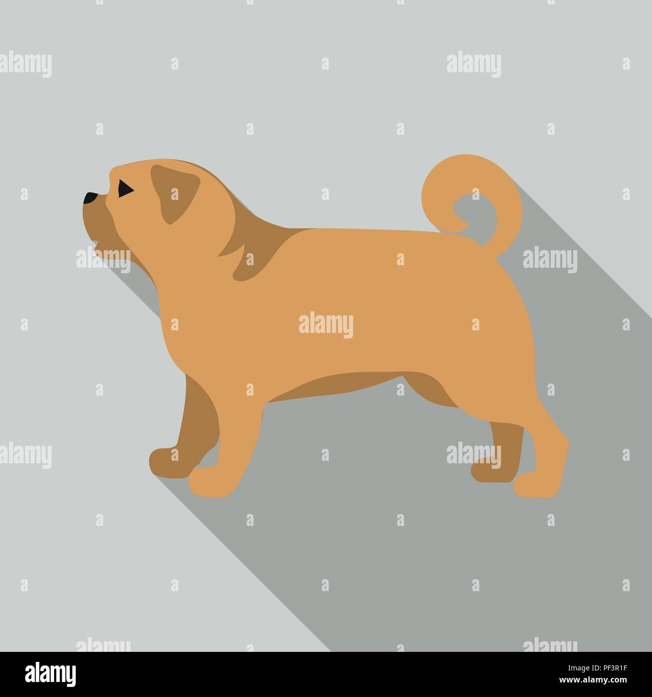 Pug vector illustration icon in flat design Stock Vector Image & Art ...