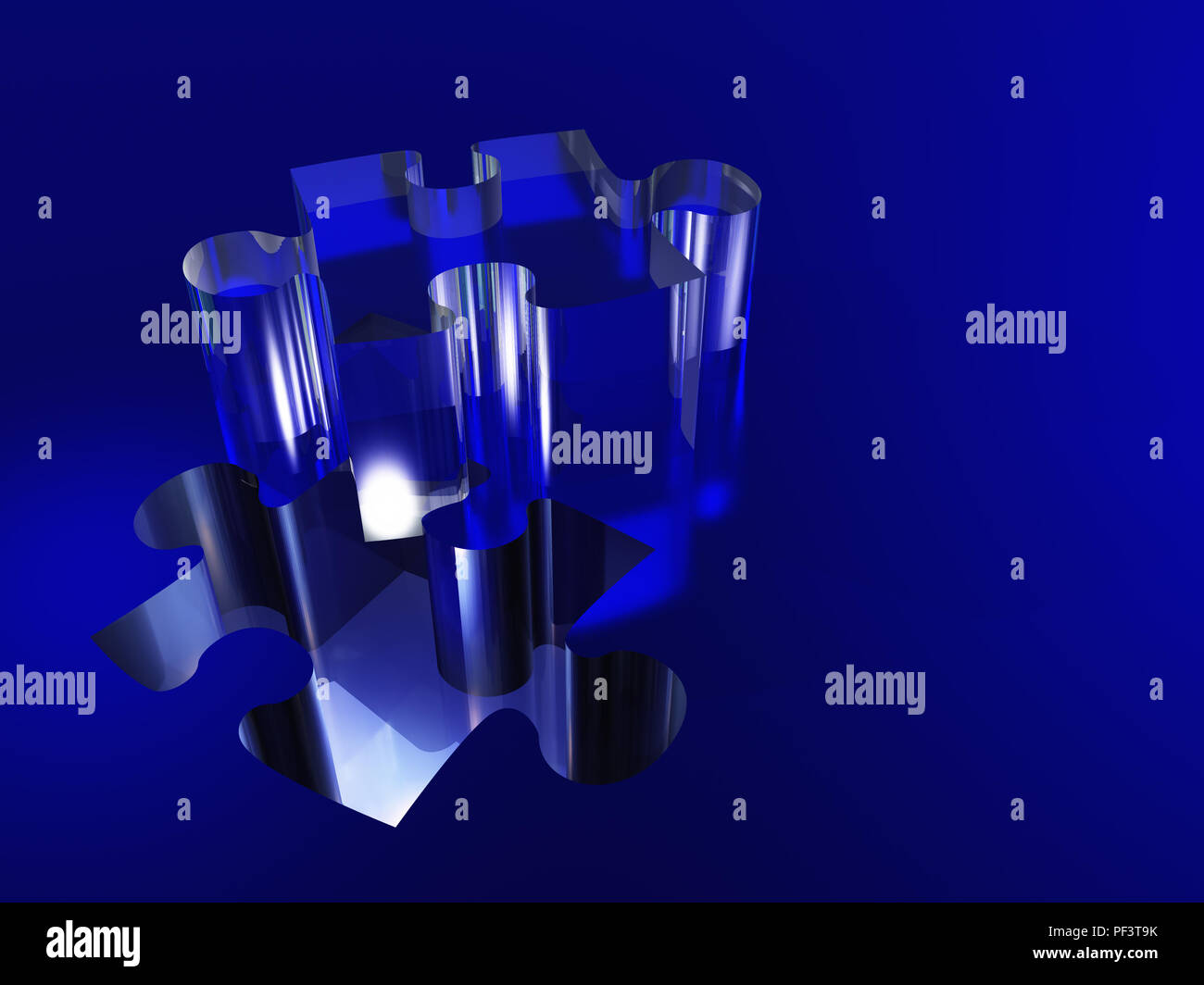 Puzzle piece composition. 3D rendering Stock Photo - Alamy