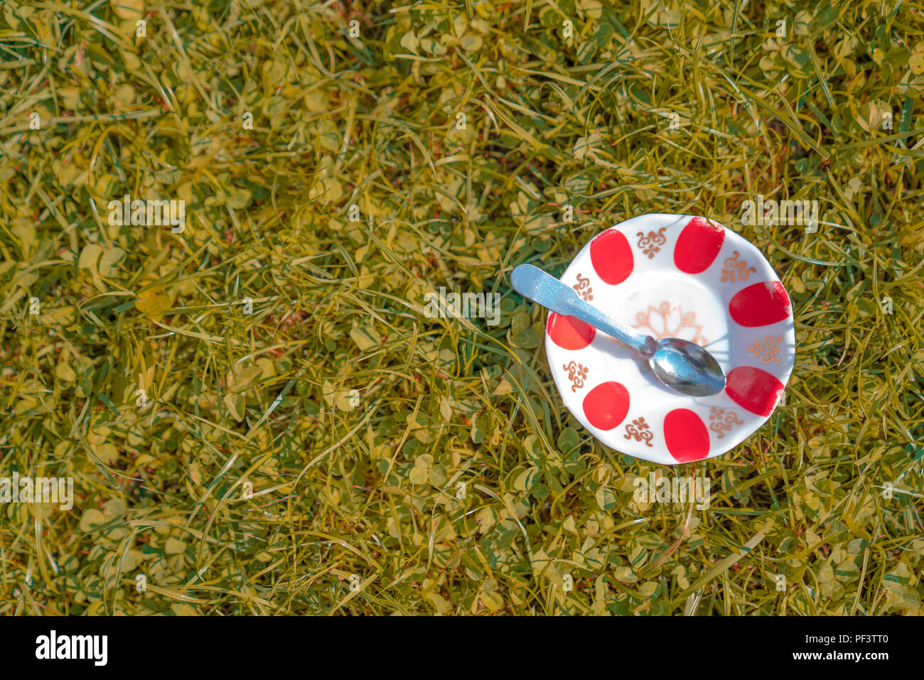 Beautiful and brown objects standing on the grass Stock Photo
