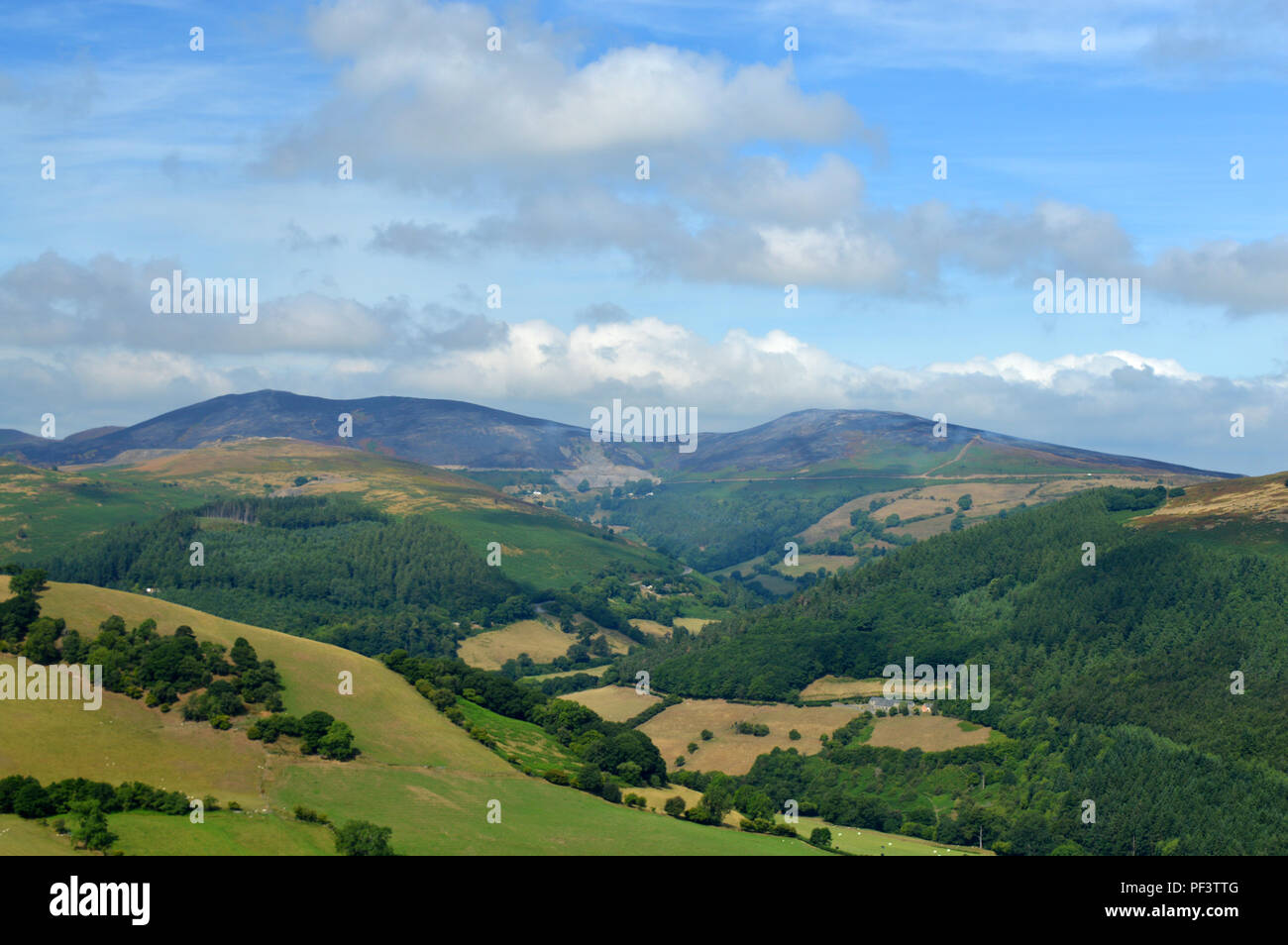 Eglwyseg mountain Llangollen Stock Photo