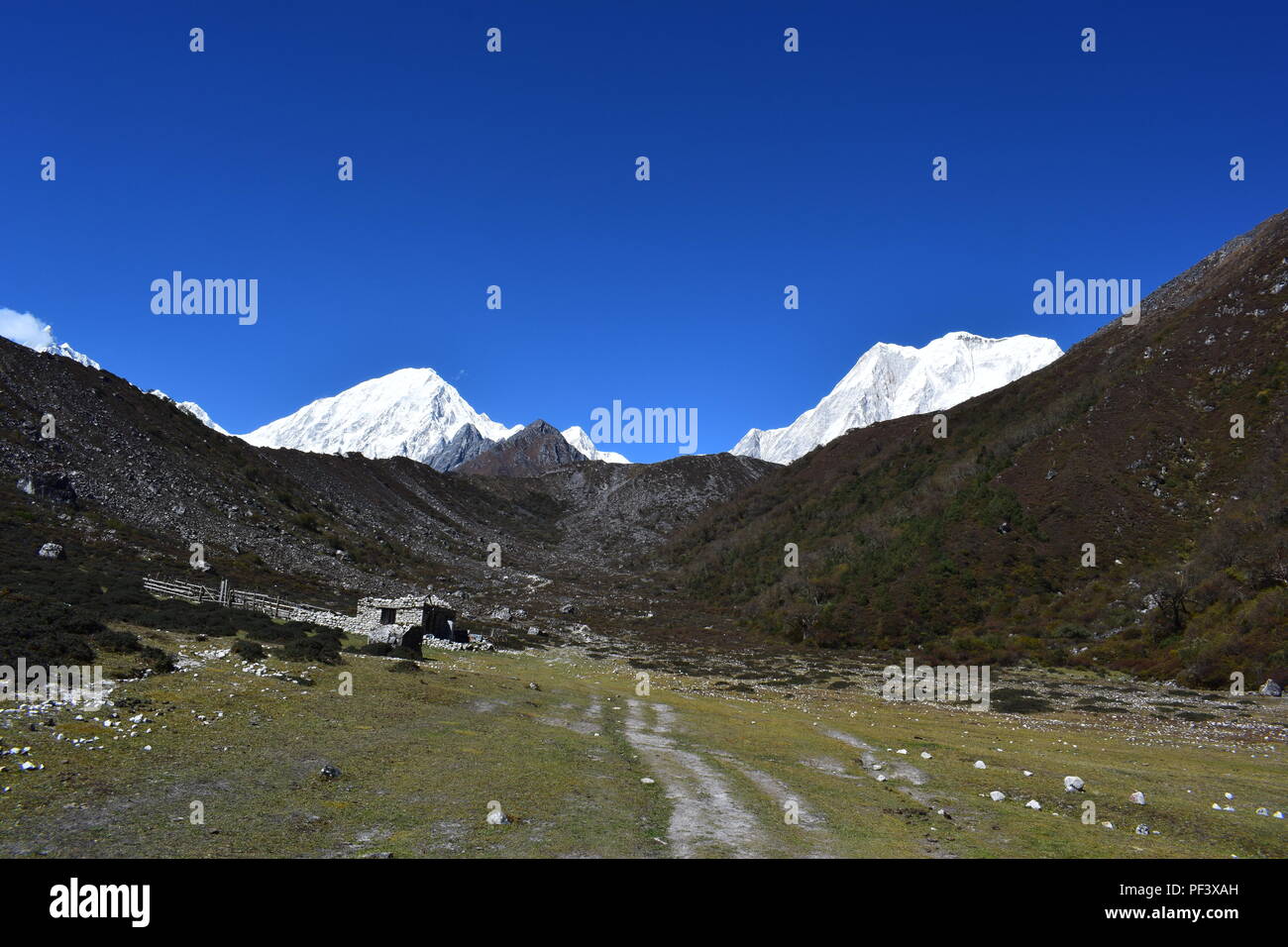 Trekking in Manaslu Circuit, Nepal Stock Photo