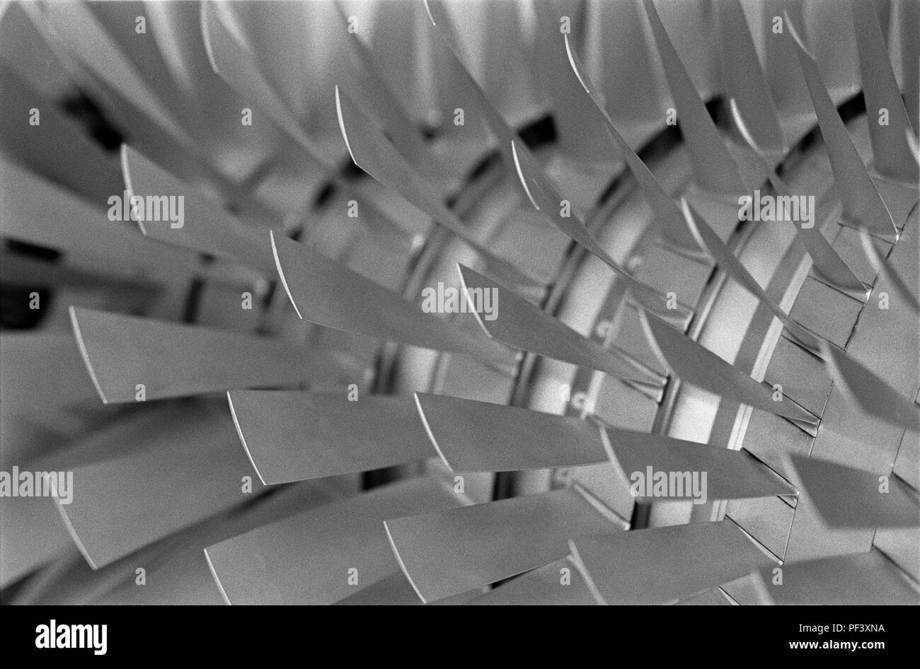 Turbojet compressor blades of J79 engine Stock Photo