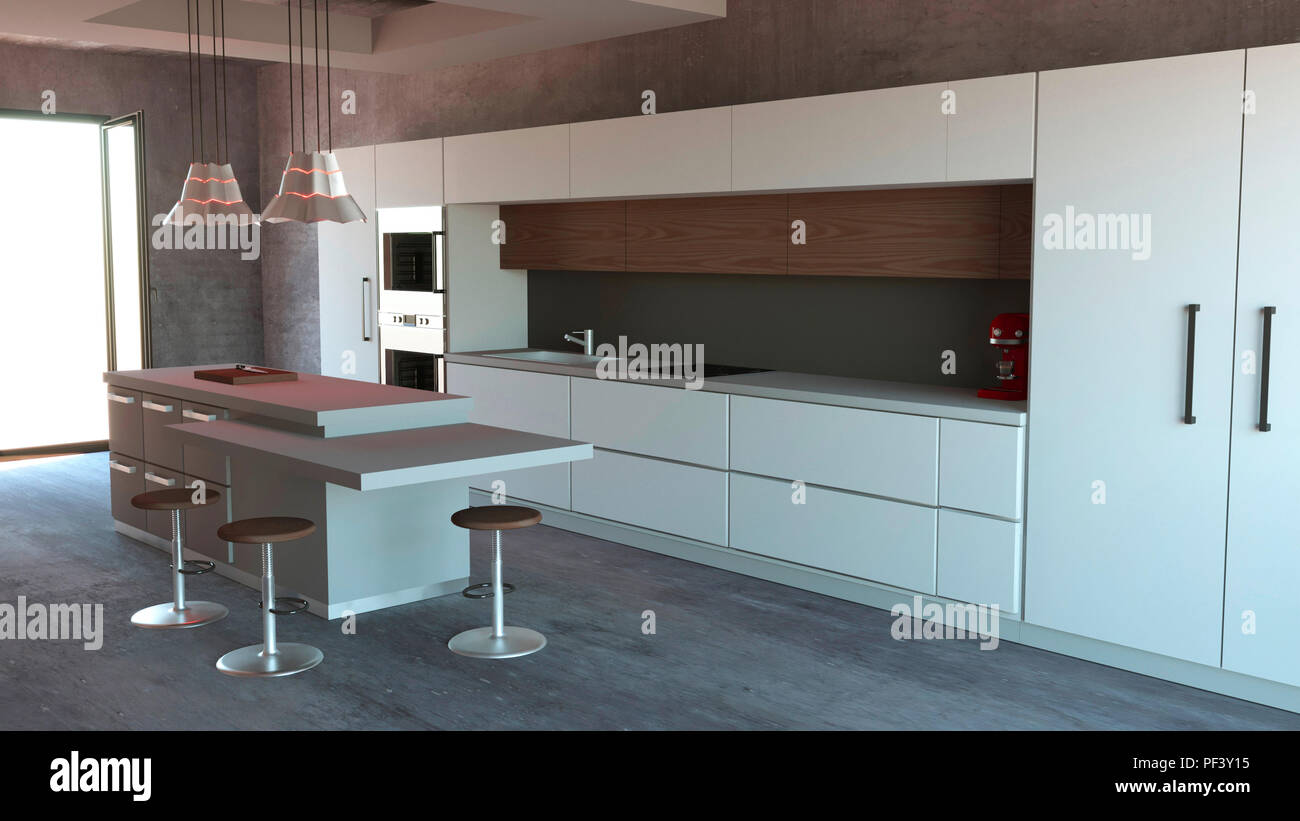 Kitchen Appliances Details 3d Rendering Of A Fresh And Vibrant