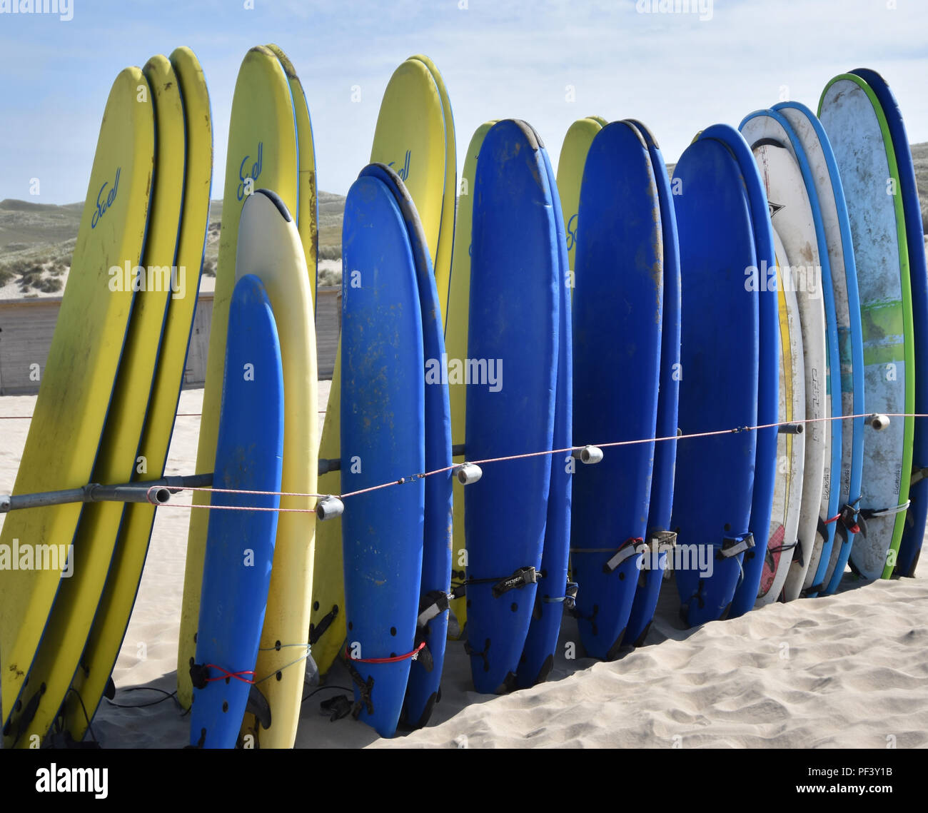 Surf boards on beach hi-res stock photography and images - Alamy