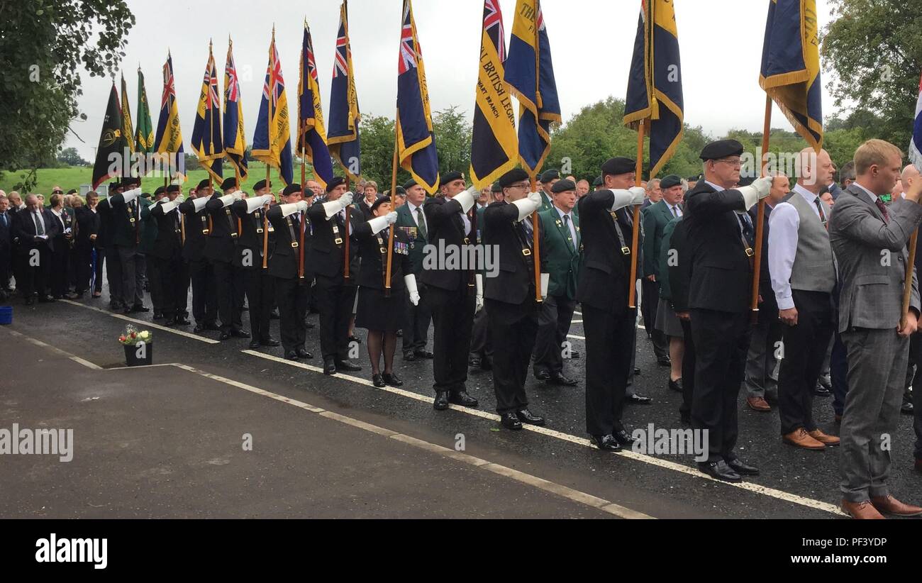 British Legion standard bearers during the unveiling of a new memorial
