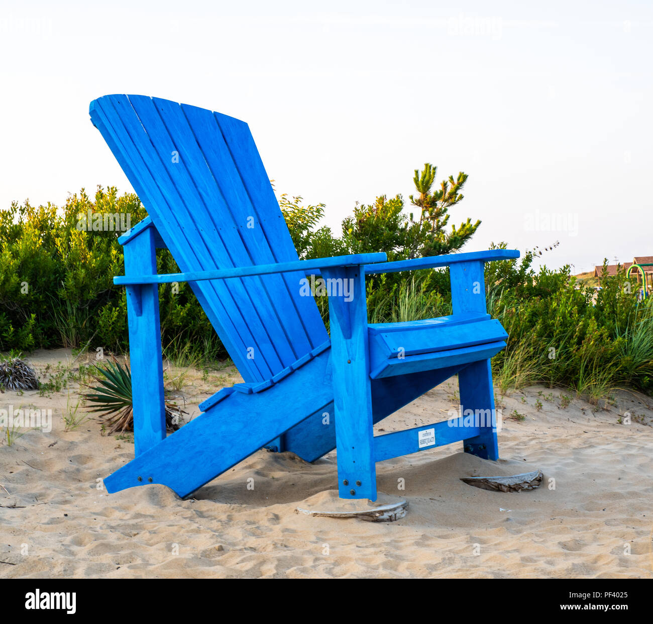 A Giant Blue Adirondack Chair At Sandbridge In Virginia Beach A Giant Blue Adirondack Chair At Sandbridge In Virginia Beach Stock Photo Alamy