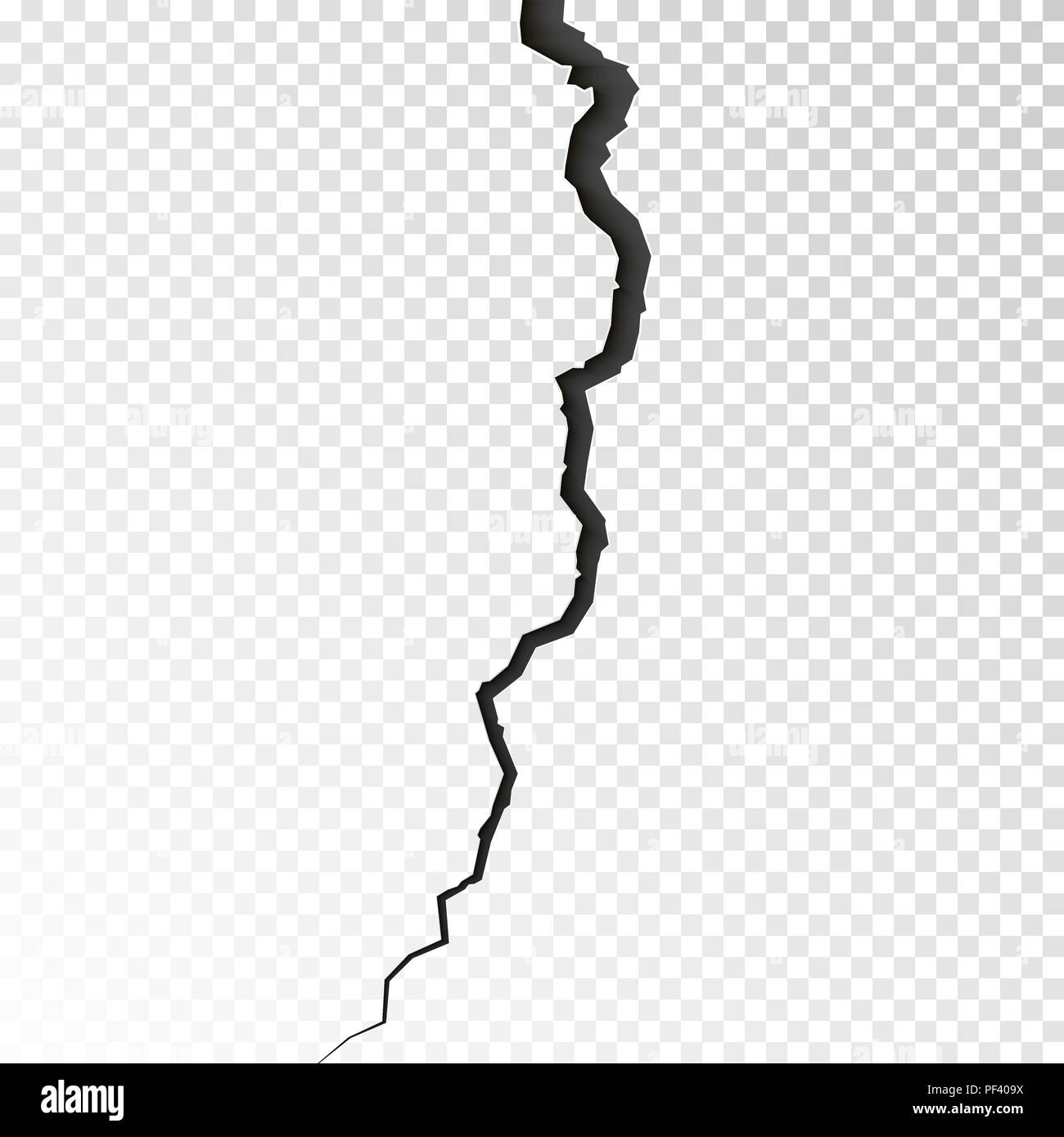 Surface cracked ground. Sketch crack texture. Split terrain after earthquake. Vector illustration isolated on transparent background Stock Vector