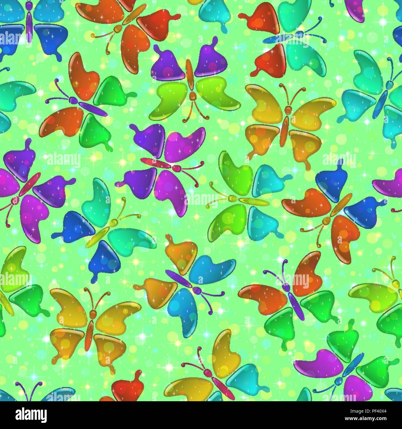 Seamless Pattern, Butterflies Stock Vector
