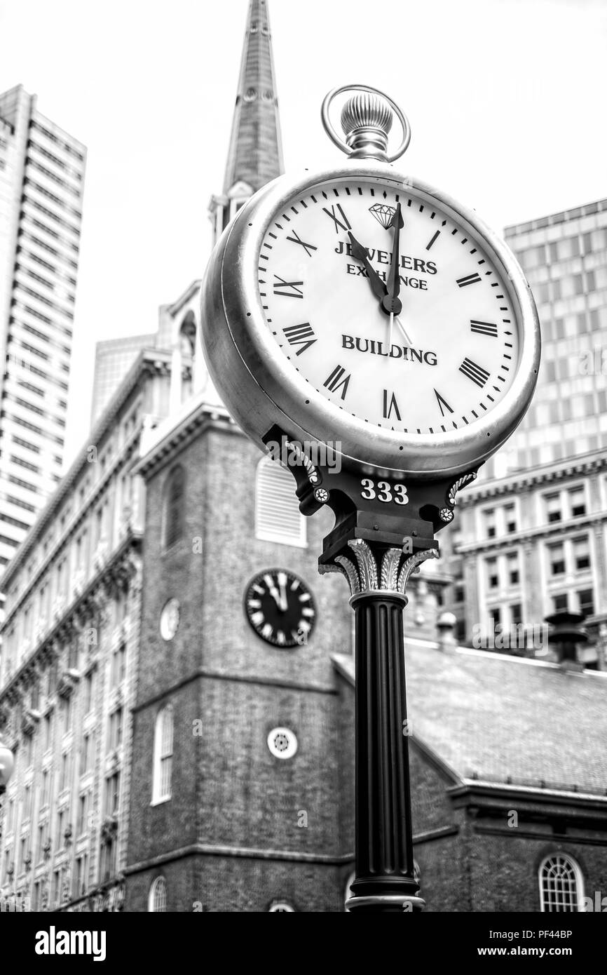 Jewelers Exchange Building Clock in Boston Stock Photo Alamy