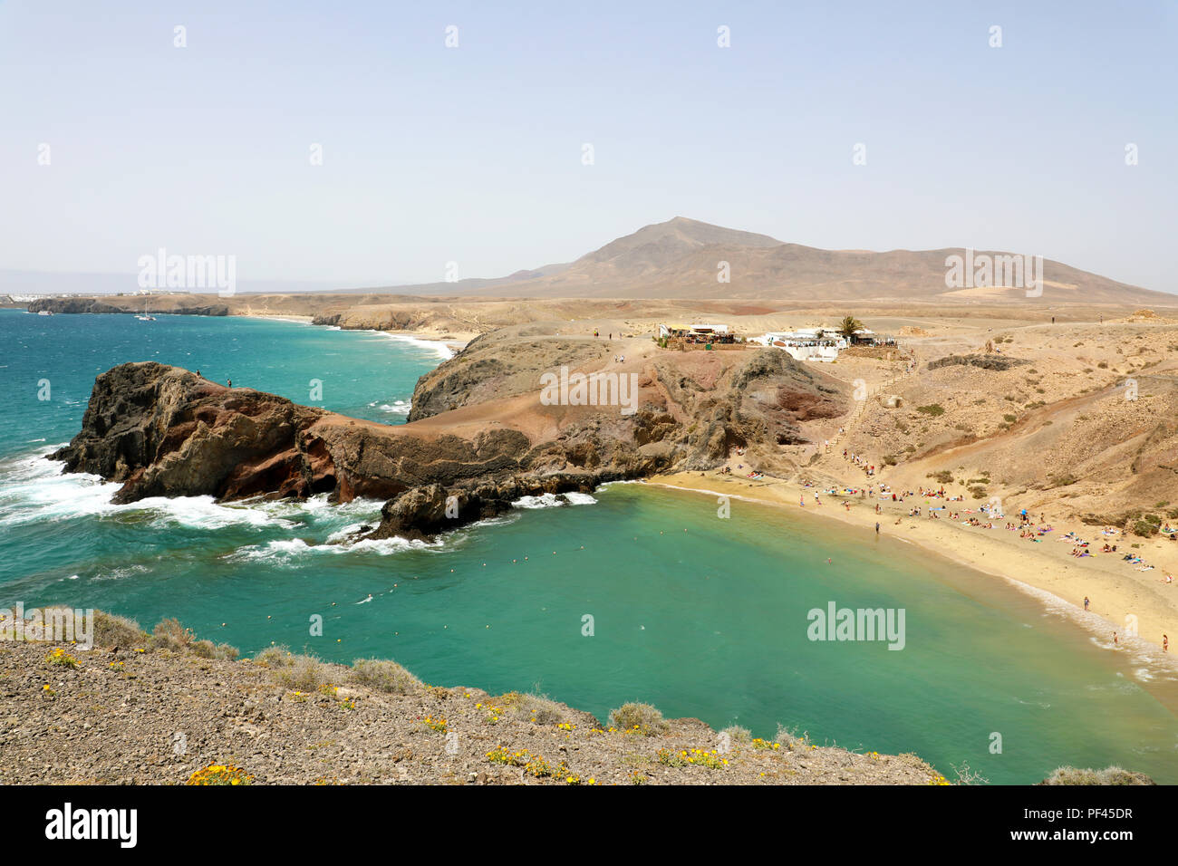 Playa Papagayo, wild paradisiacal beach in Lanzarote Island, Spain Stock Photo