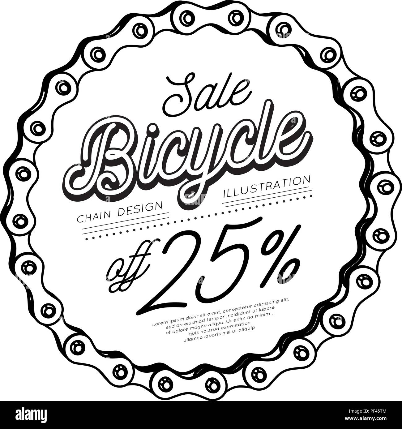 Bicycle chain in the form of a circle. 3D design. Sale discount