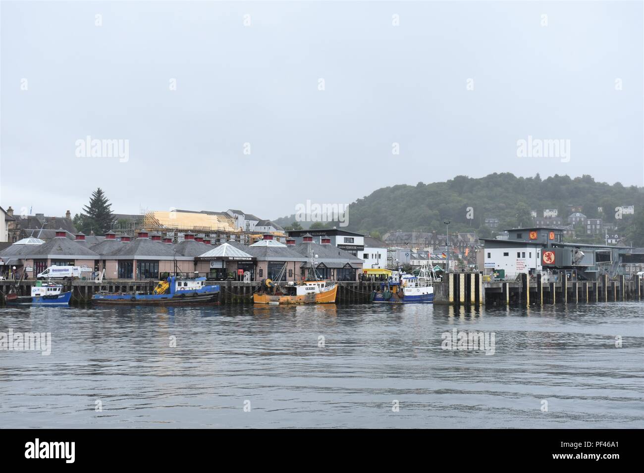 Oban Restaurants and Ferry Terminal, The Highlands, Scotland Stock Photo