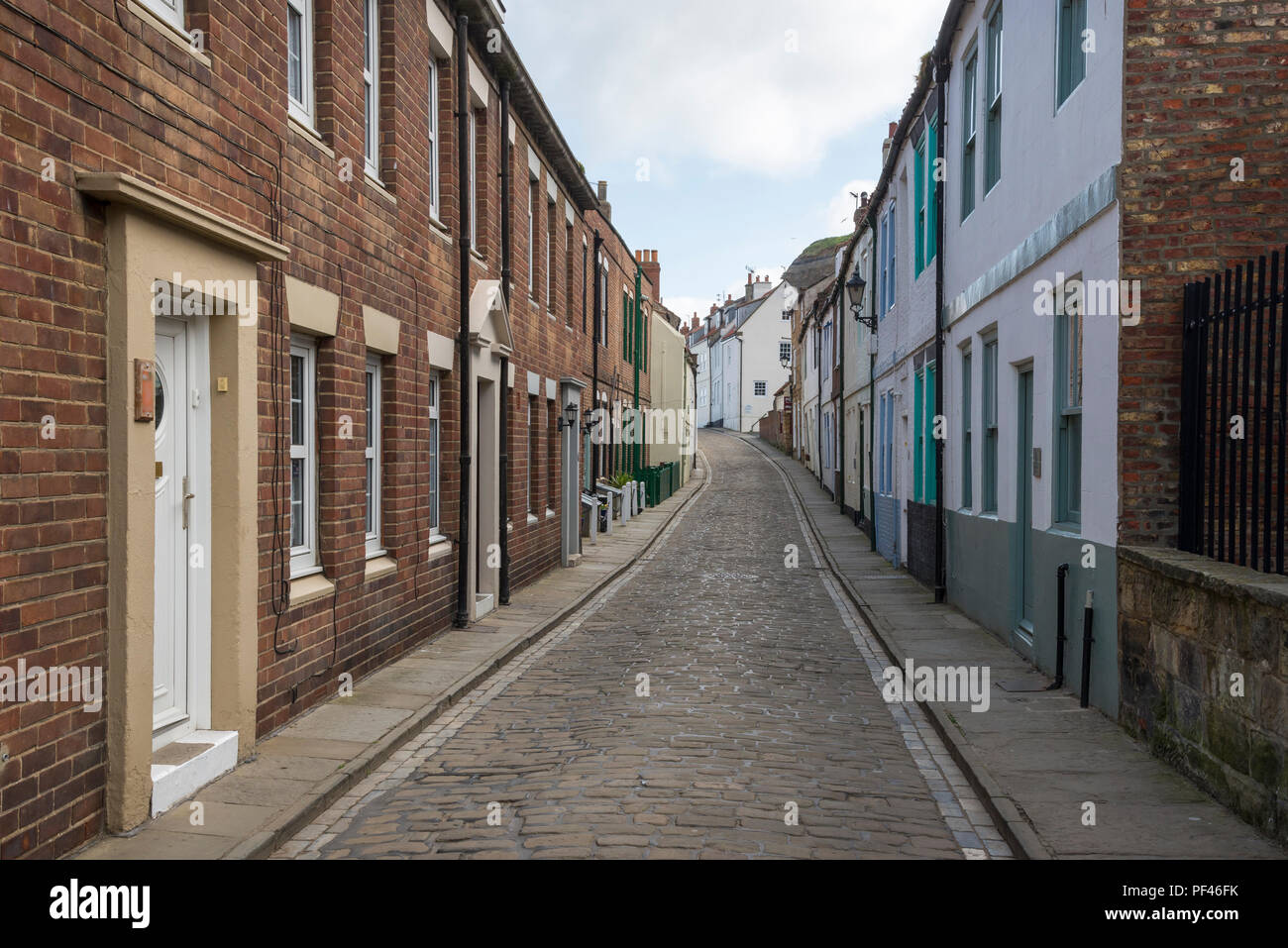 Henrietta Street in the historic seaside town of Whitby on the coast of