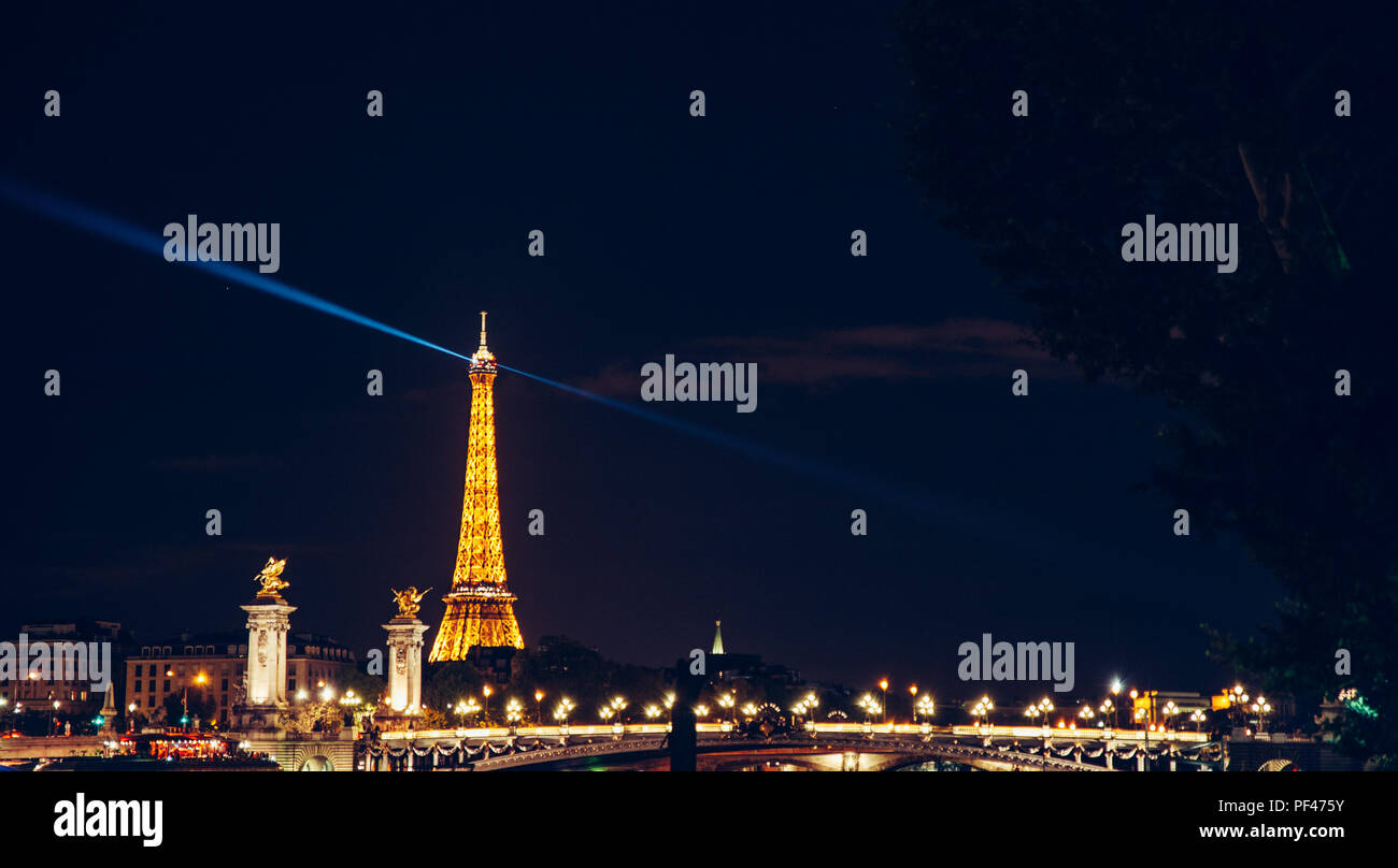 Eiffel tower at night, Paris Stock Photo Alamy