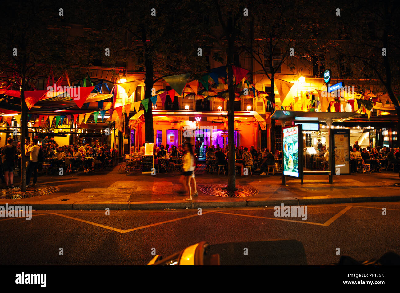 Gay bar scene at night, Paris Stock Photo