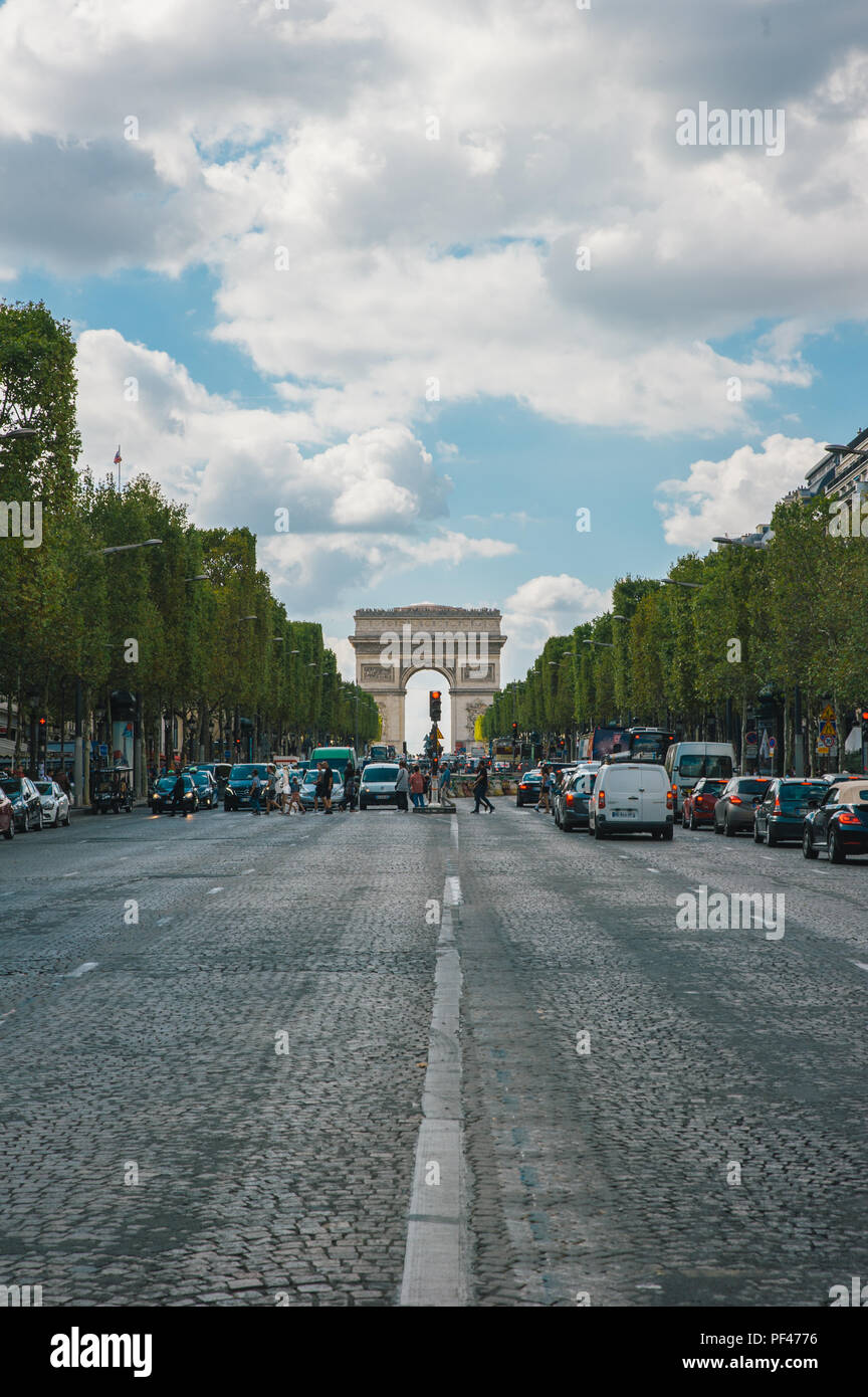Champs Elysee avenue, Paris Stock Photo