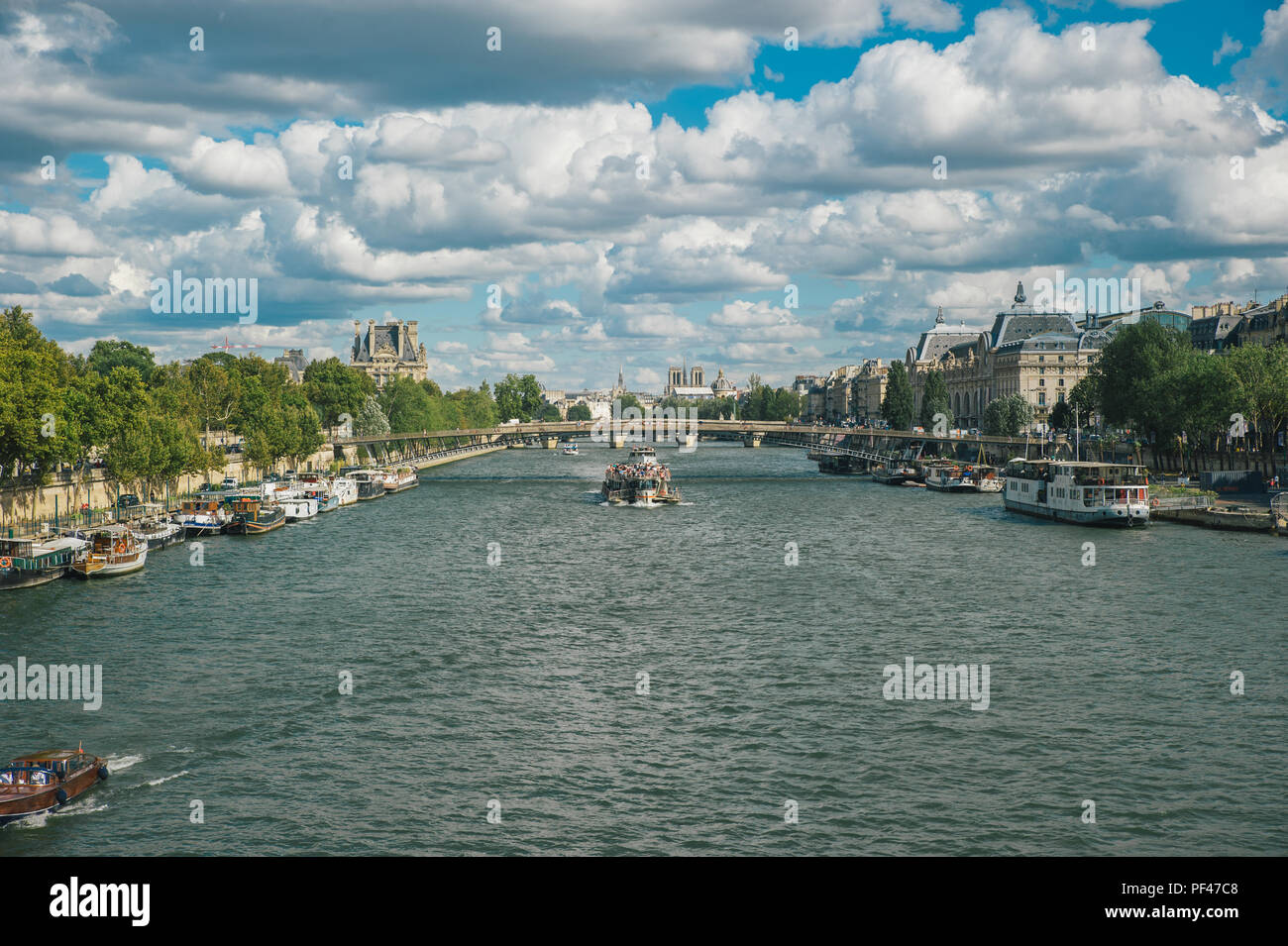 Seine River scene, Paris, France Stock Photo