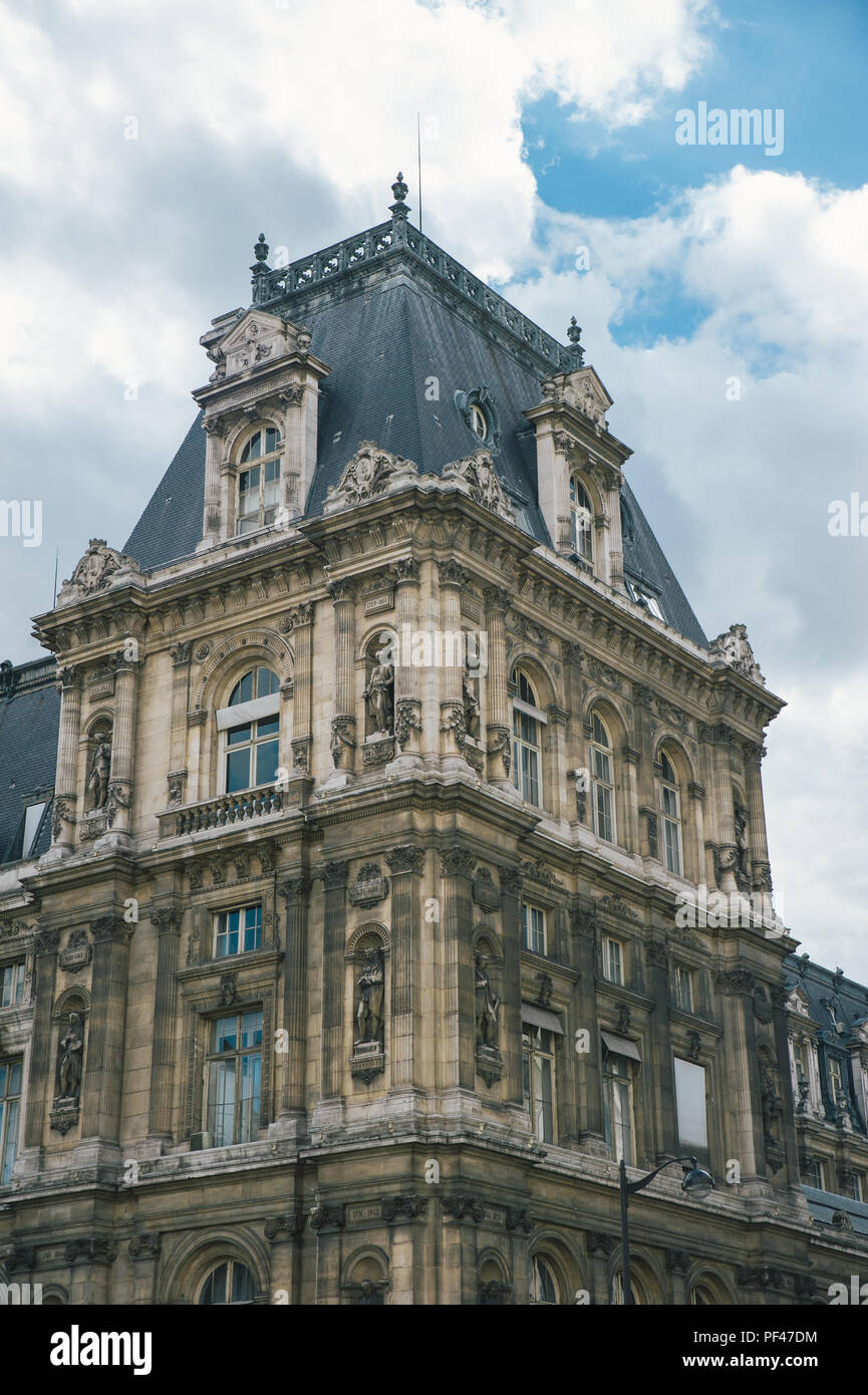 Typical, historical building in Paris with parisian style Stock Photo