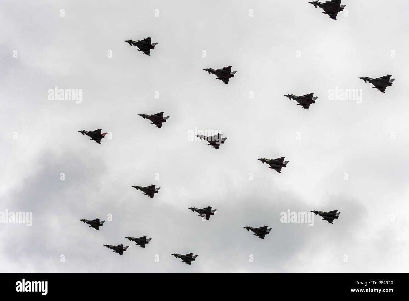 The RAF 100th Anniversary fly pass over London in July 2018 Stock Photo