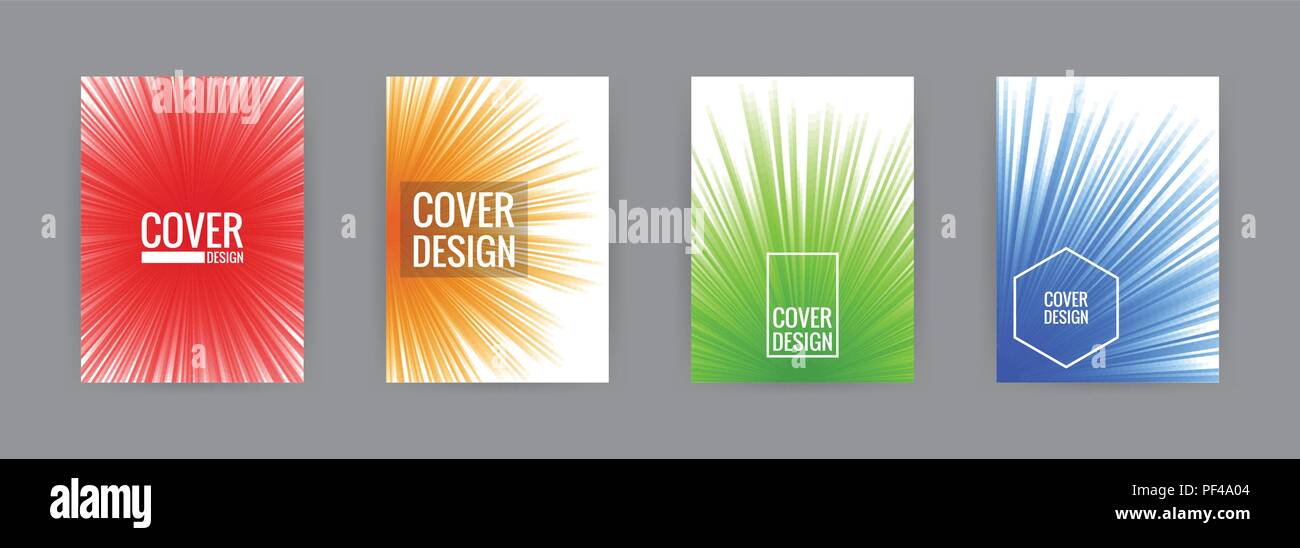 Set of cover background design template vector illustration. Colorful splash red, yellow, green and blue. Stock Vector