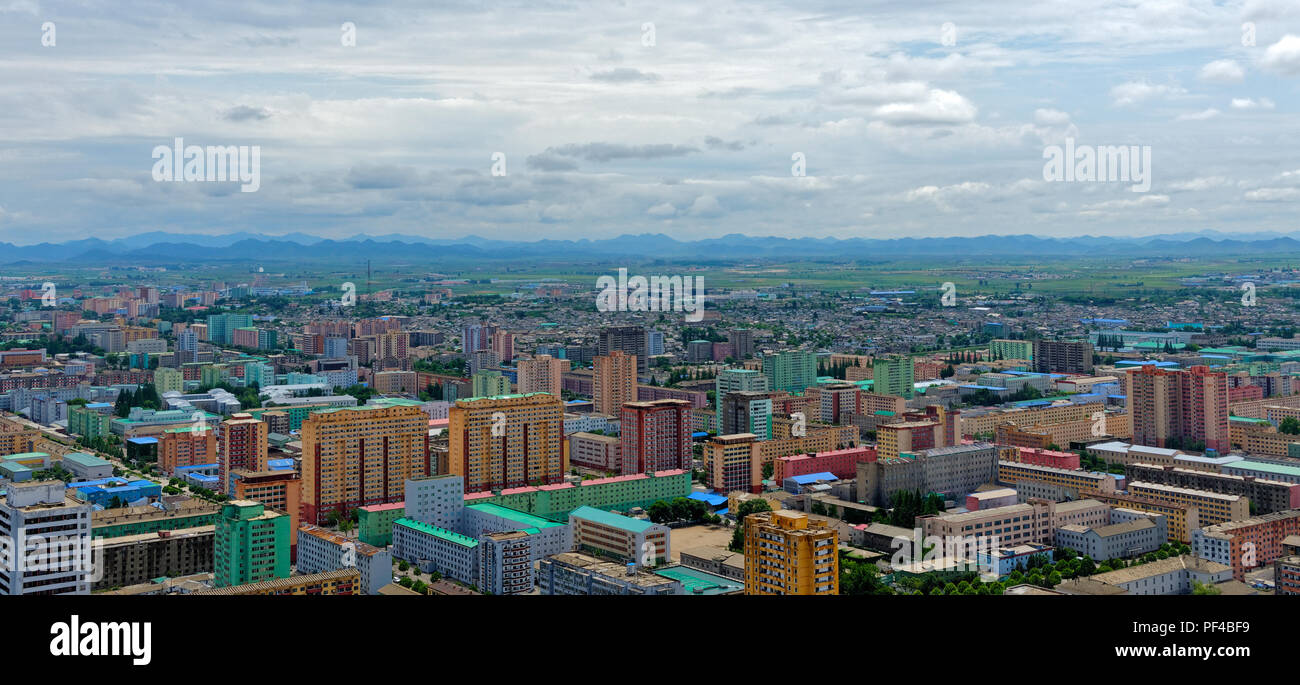 Pyongyang, North Korea, taken from high point of the Juche Tower balcony Stock Photo