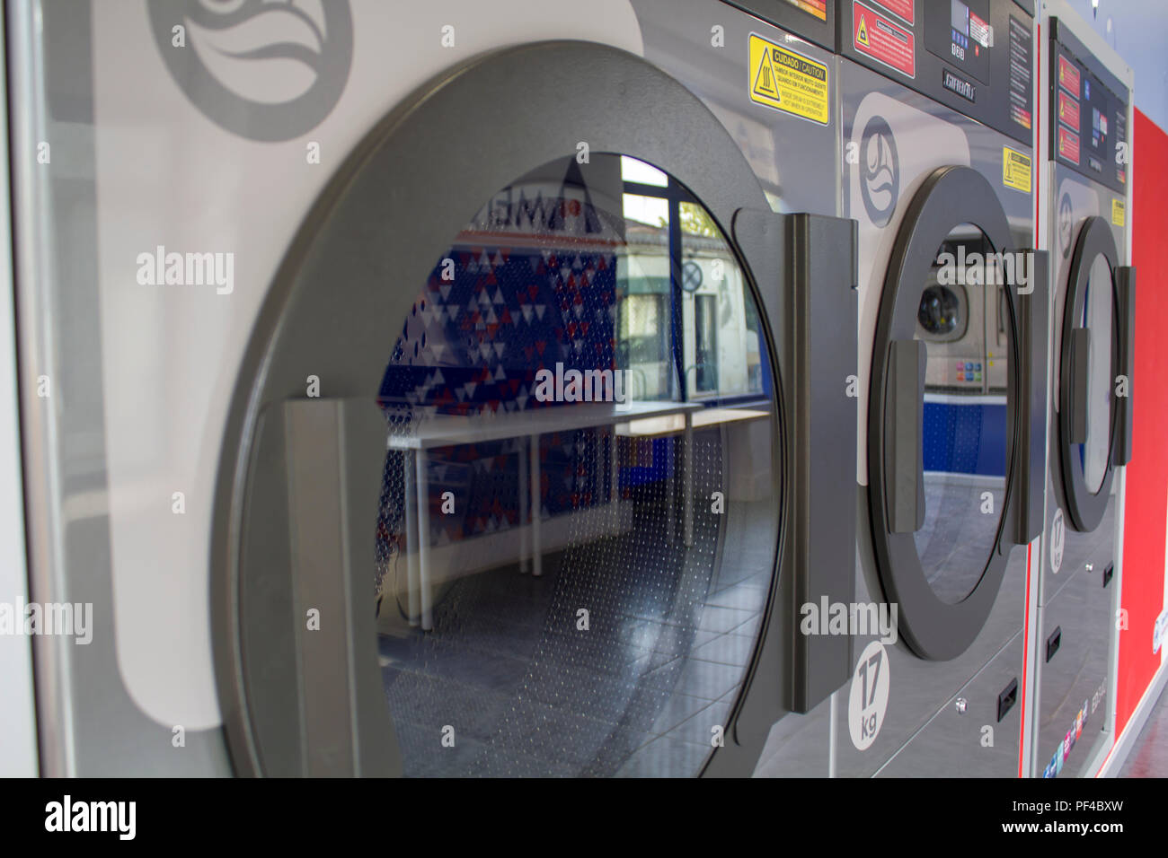 Washing machines in the self service laundry Stock Photo