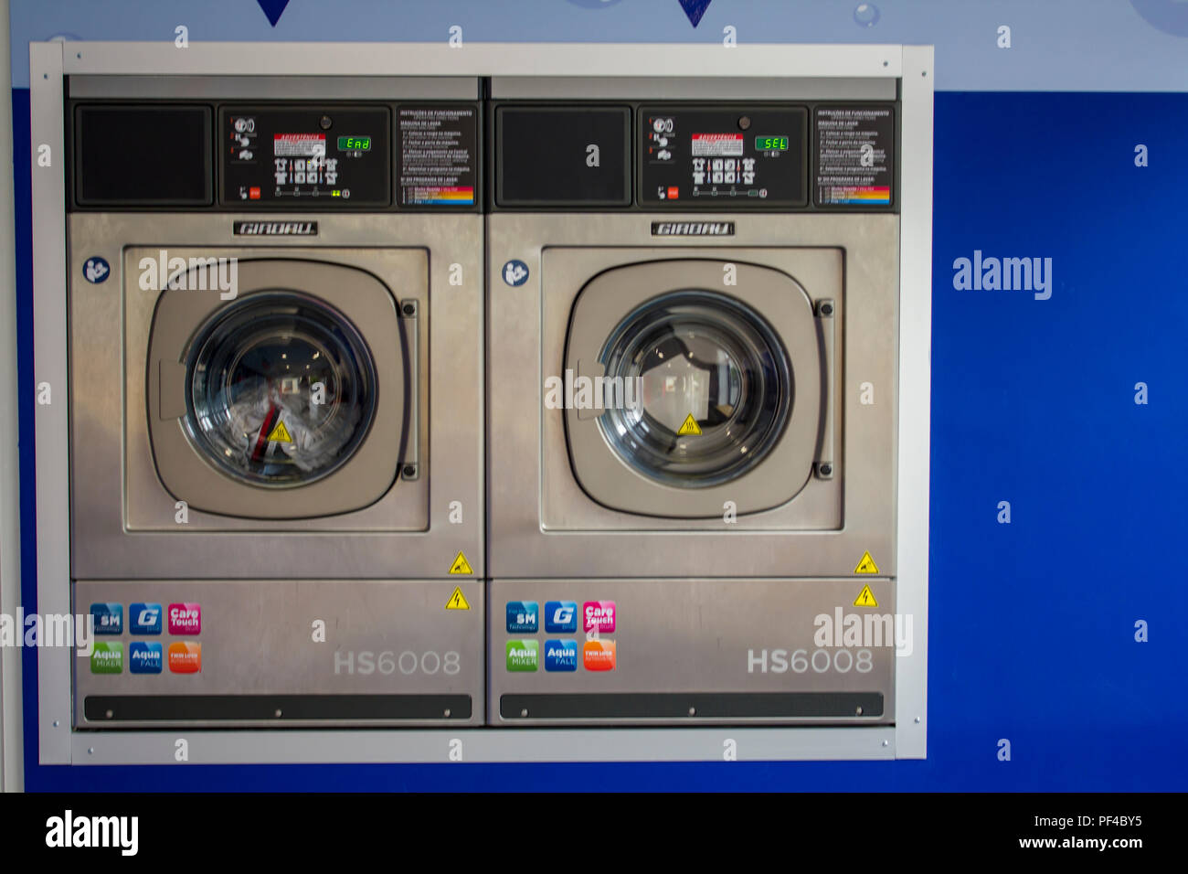 Dry machines in the self service laundry Stock Photo