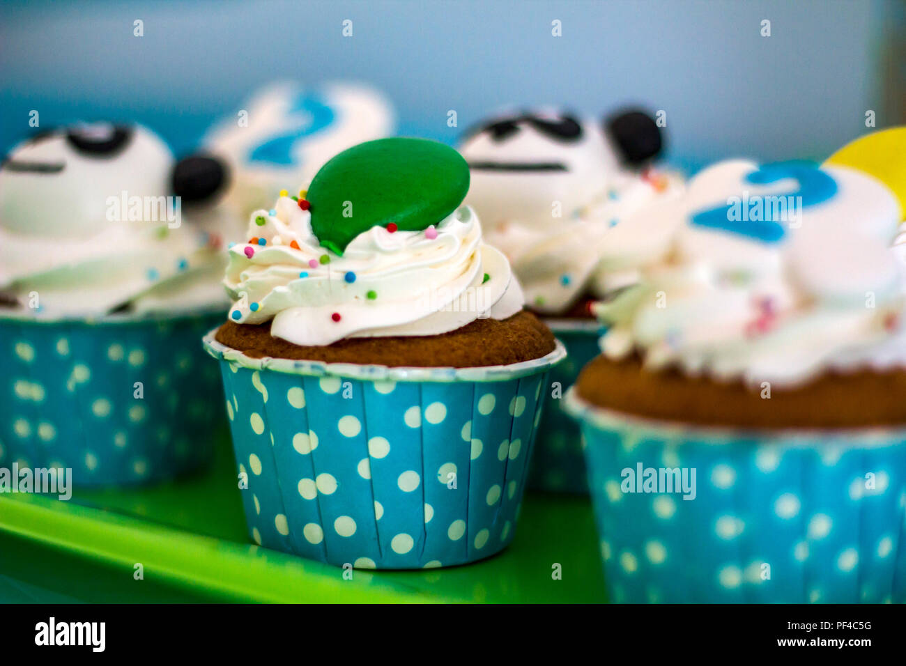 Tasty decorated cupcakes Stock Photo