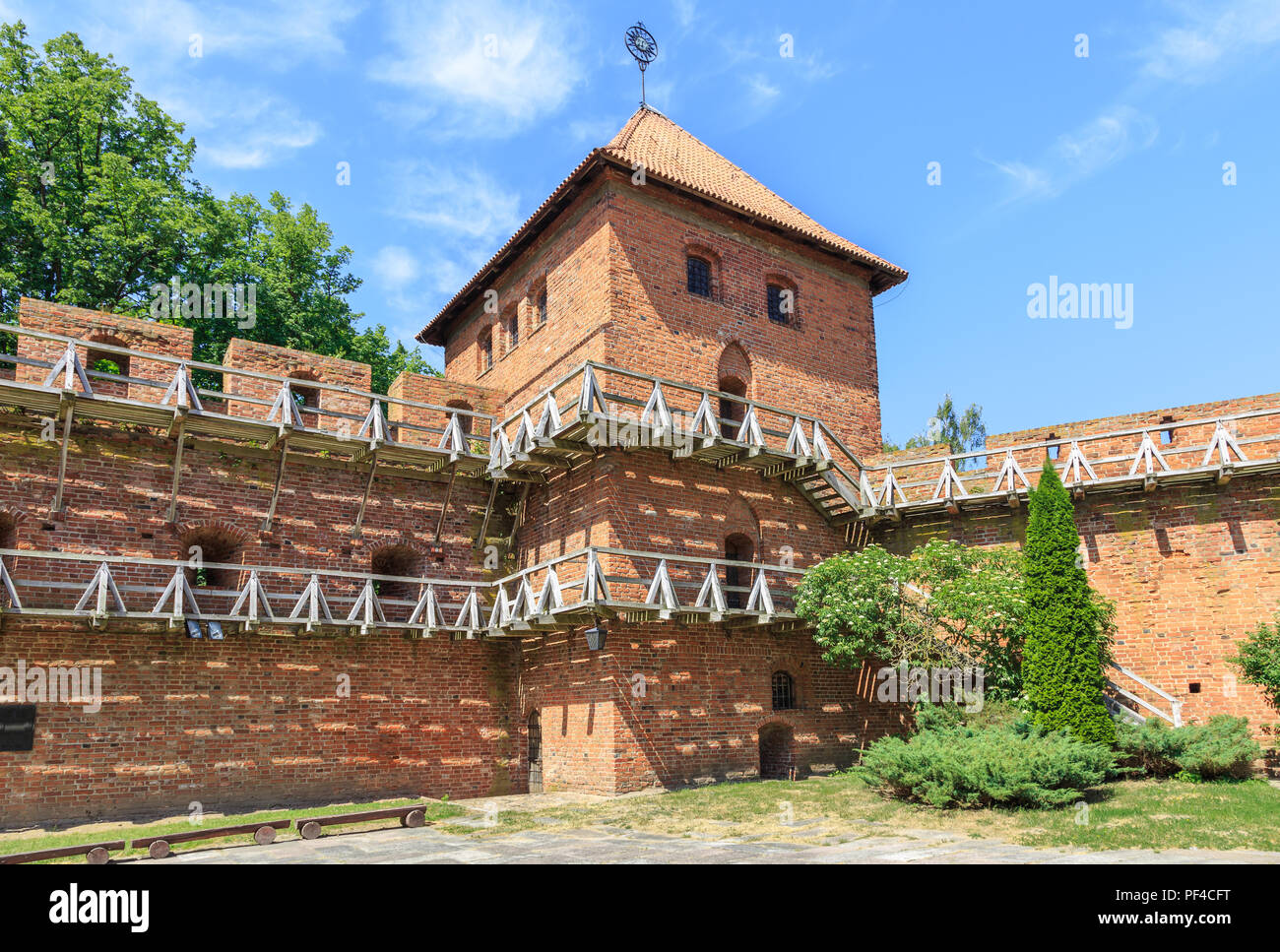 Copernicus Tower in complex of buildings forming a Cathedral Hill in Frombork on  Vistula Lagoon Stock Photo